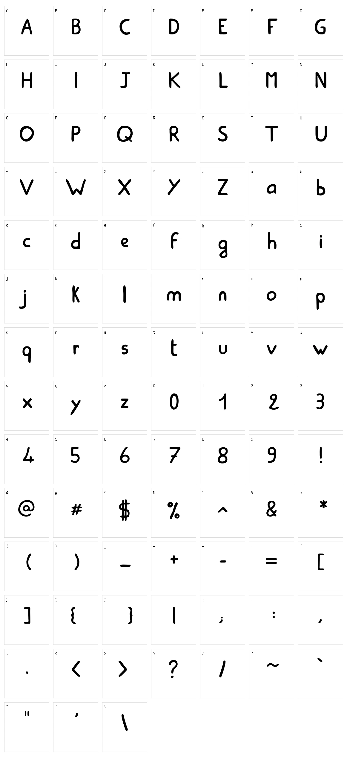 Amiable Character Set