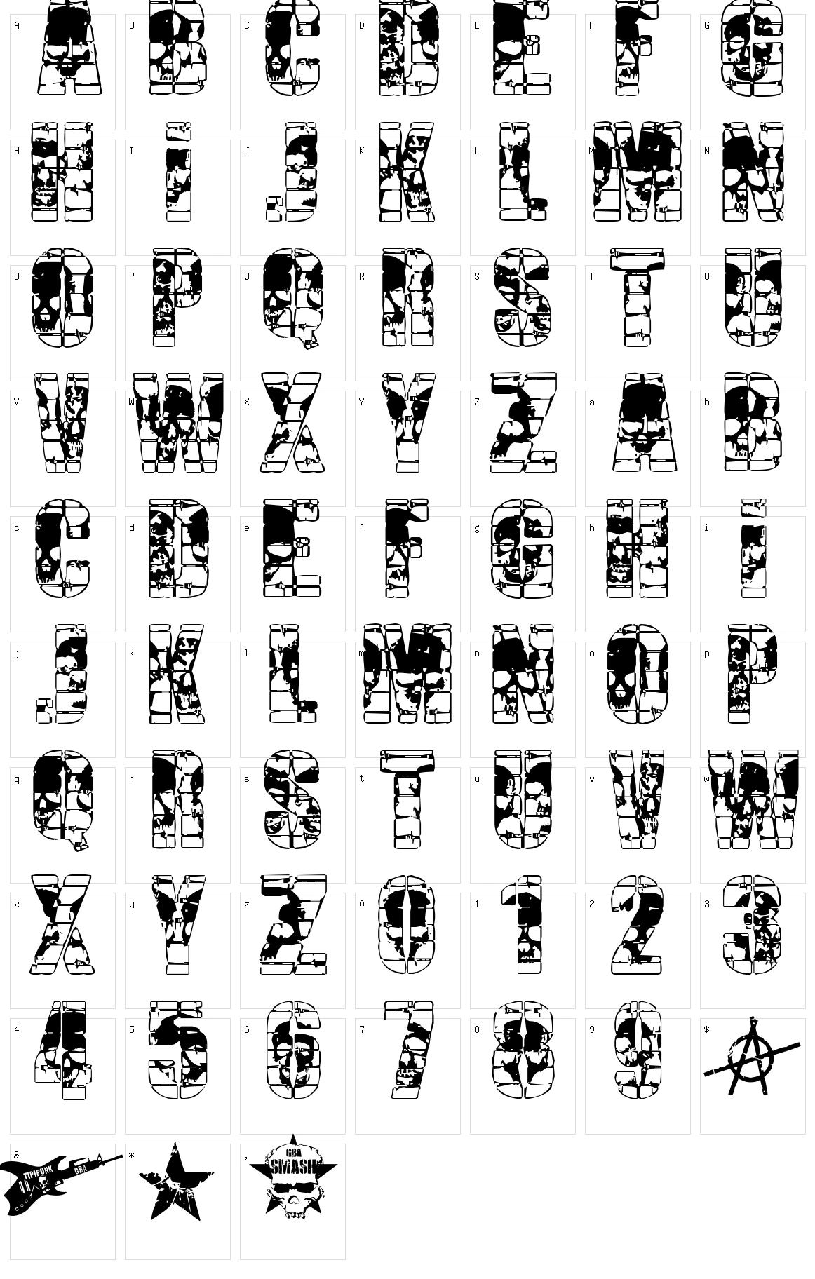 Cerca Of Skulls Character Set