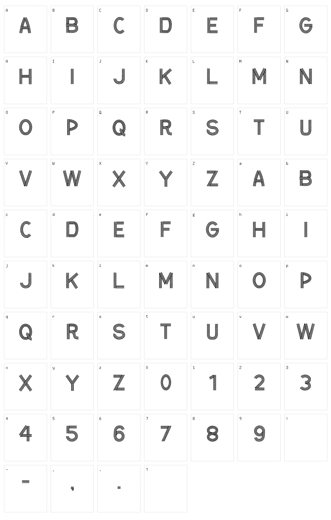 CF Ceinture Flechee Character Set