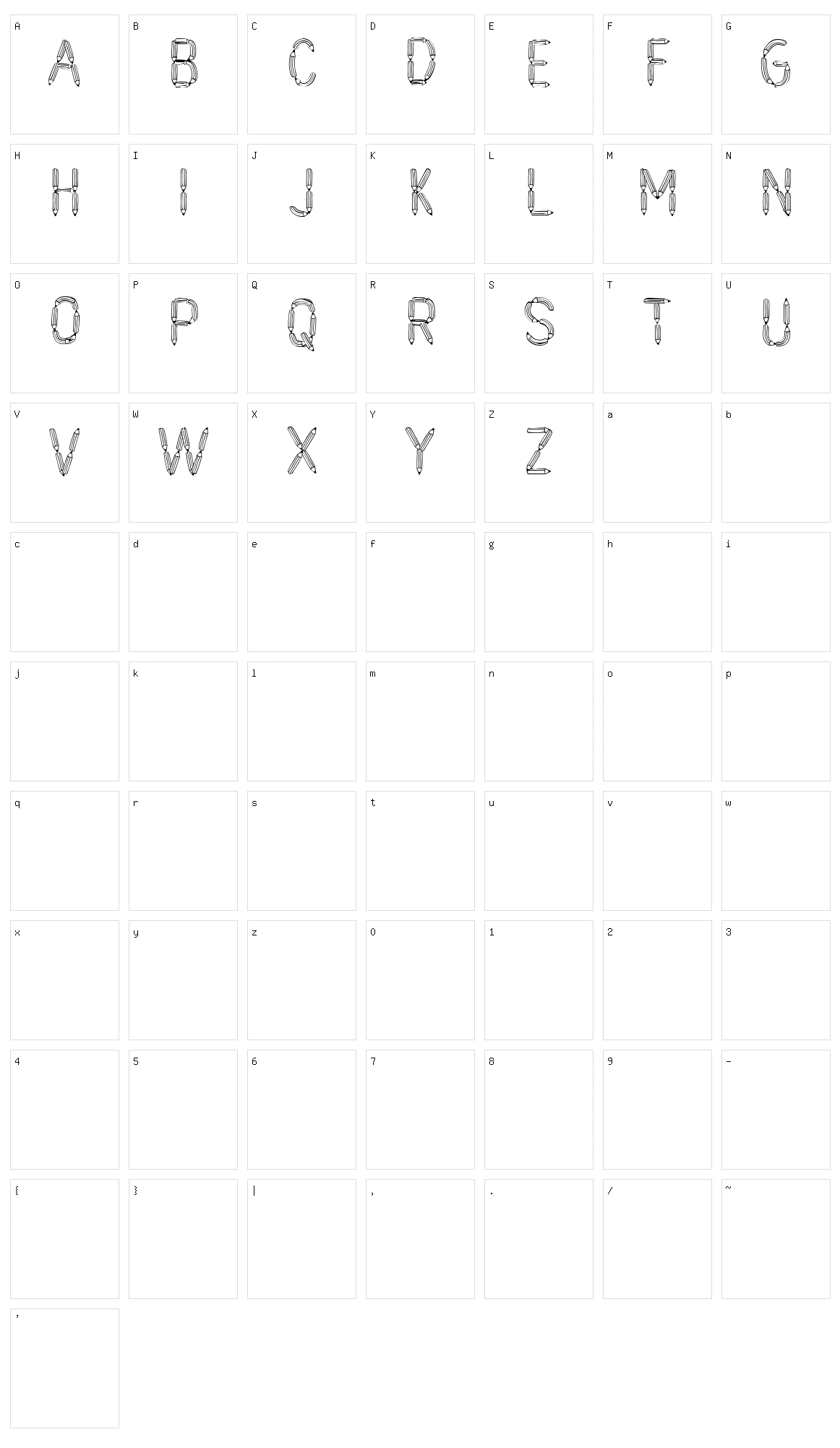 CF Crayons de plomb Character Set