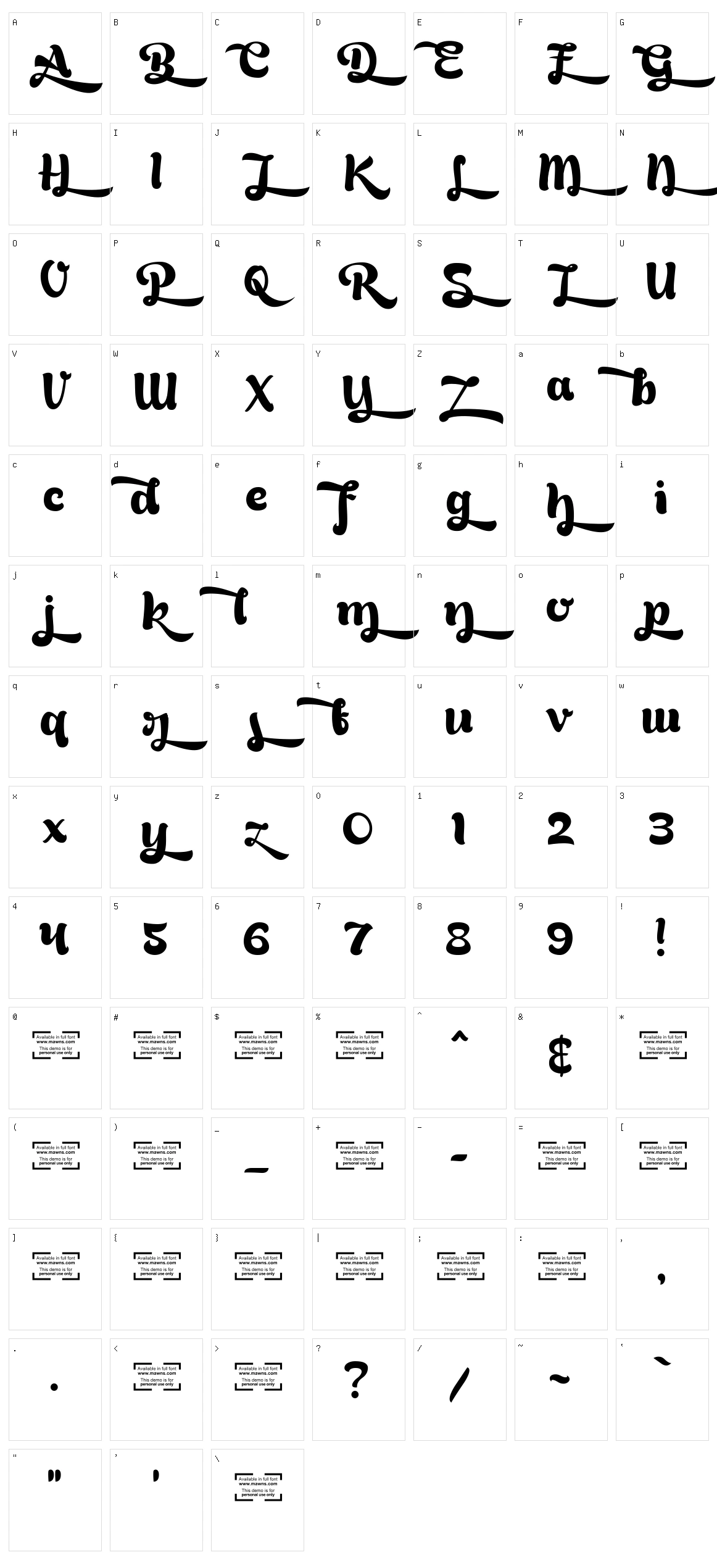 Bready Character Set