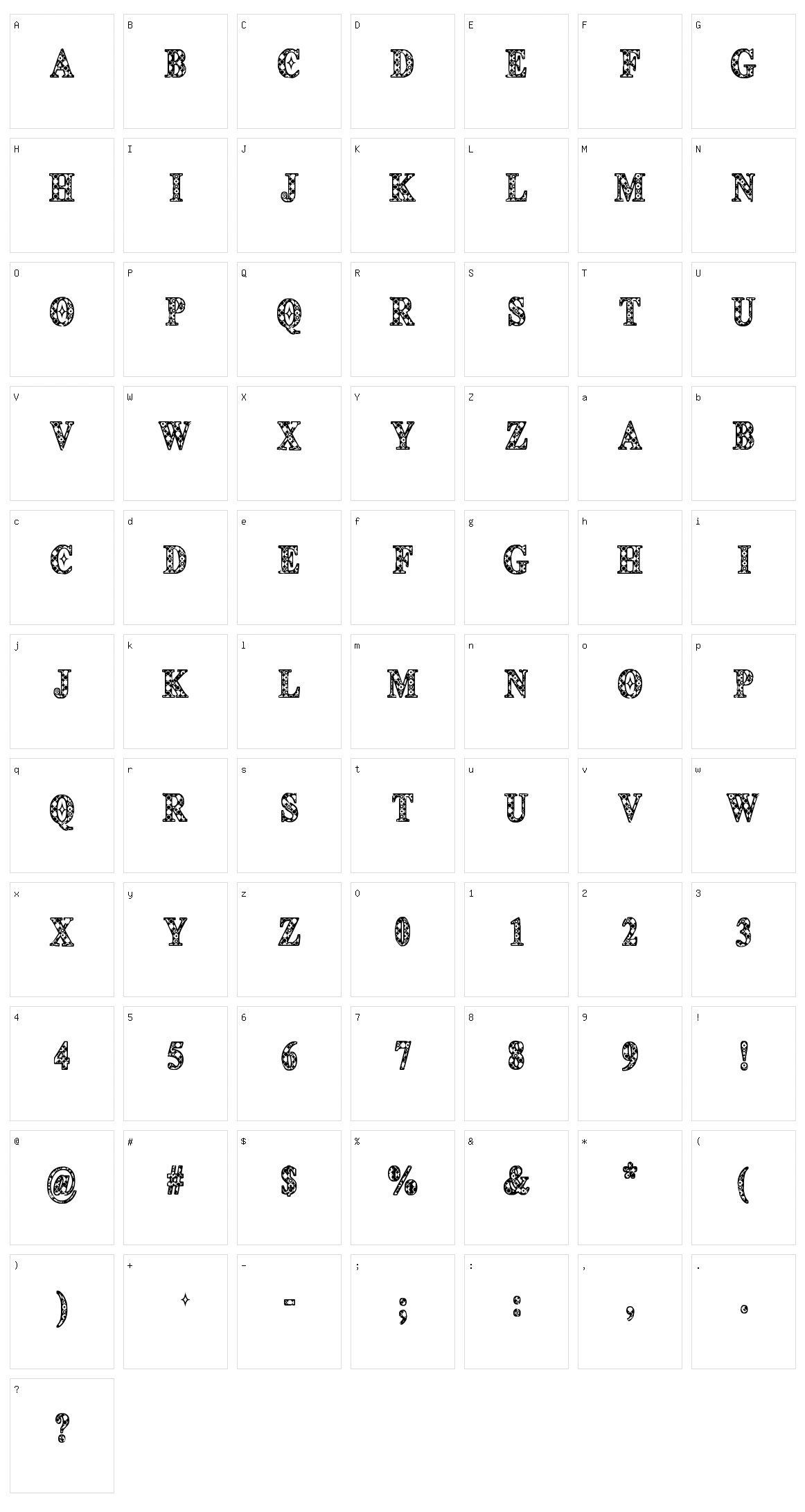 CF Deco 1492 Character Set