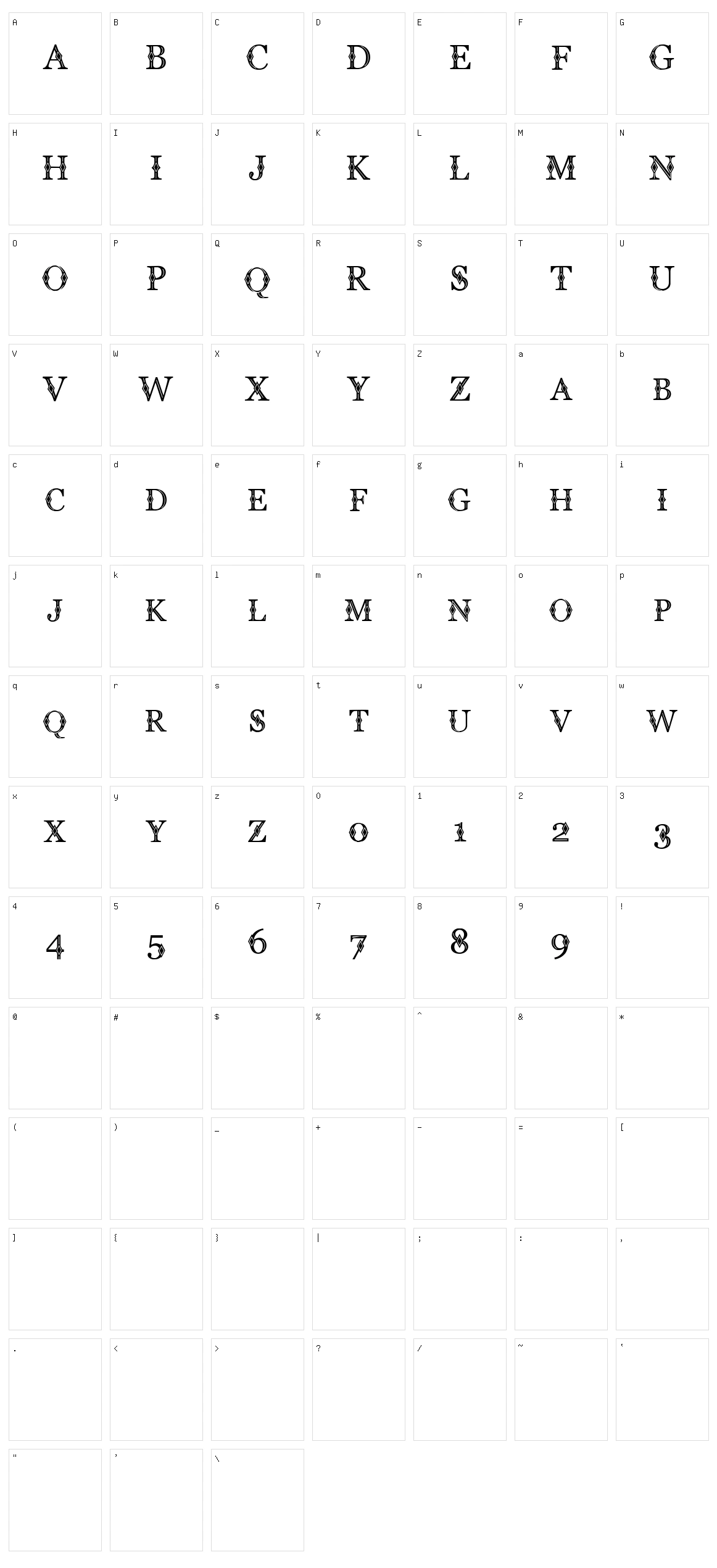 CF Diamond Character Set