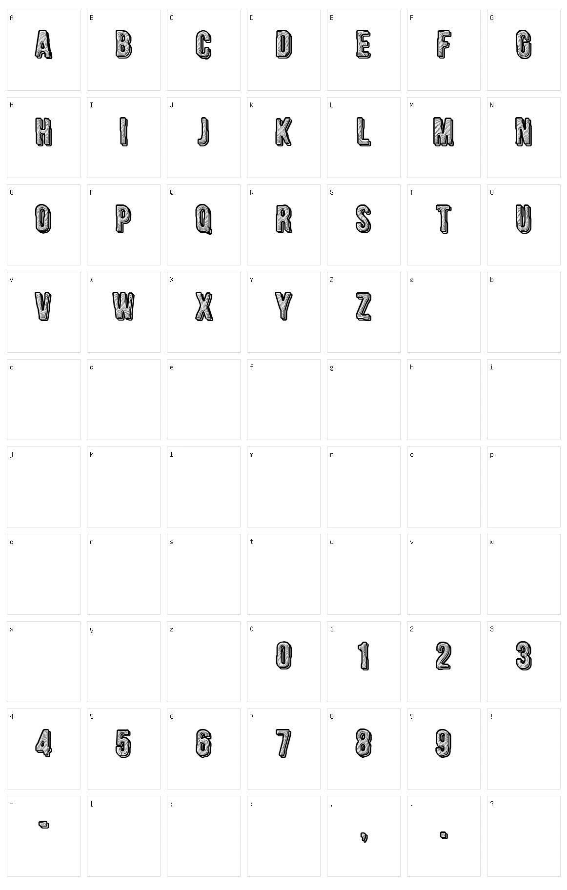 CF Engraved Character Set