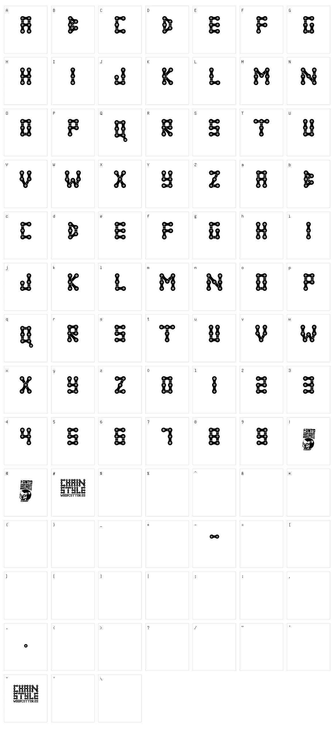 Chain Style Character Set