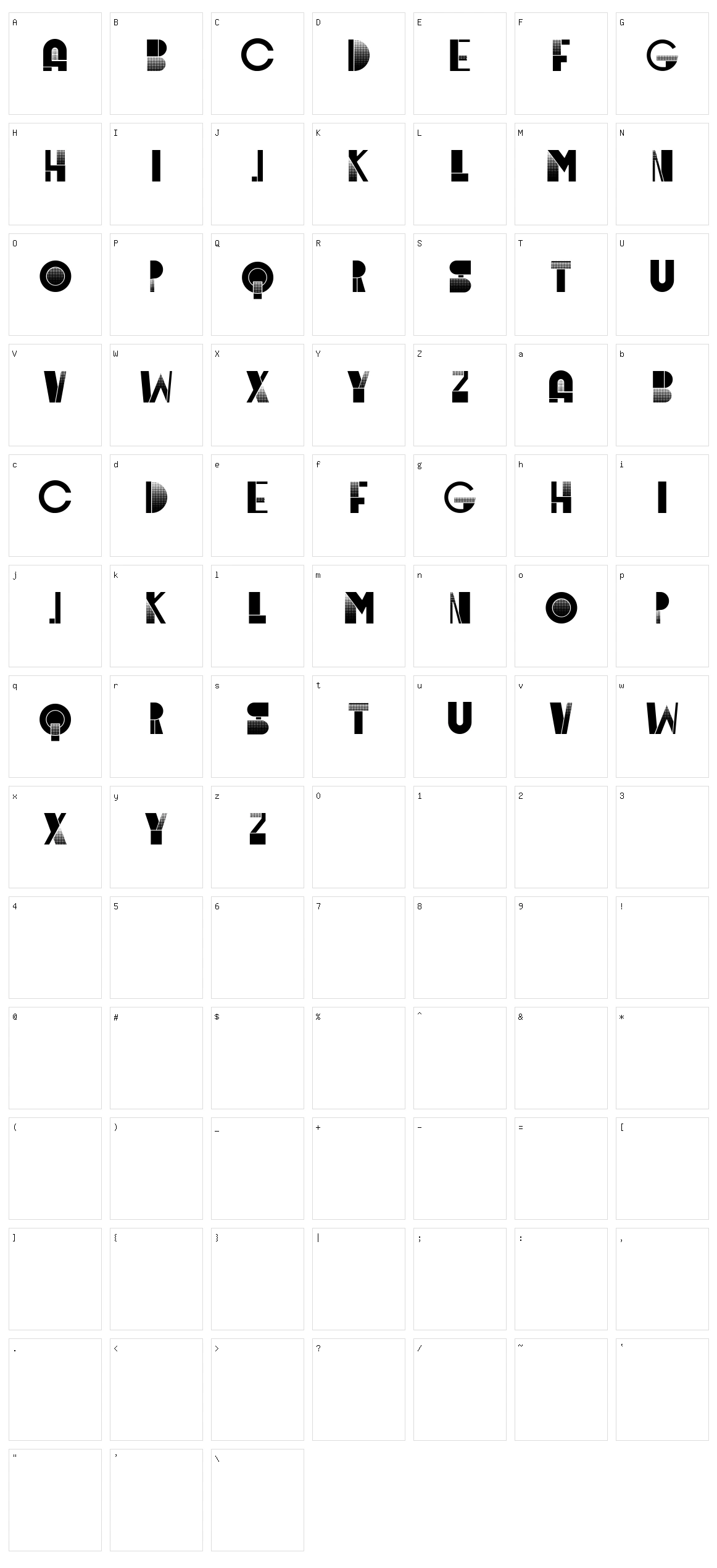 Chop Character Set