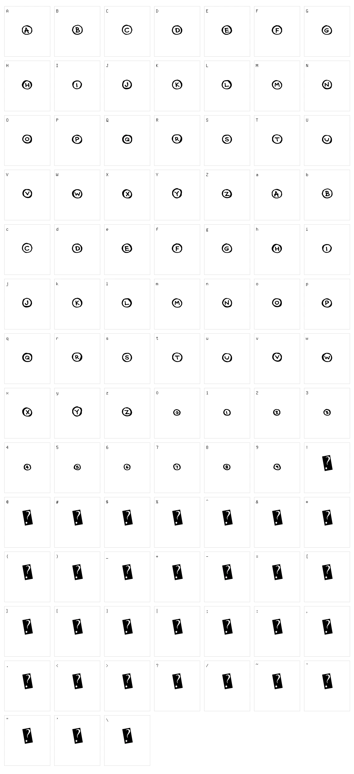 Circle Caps Character Set