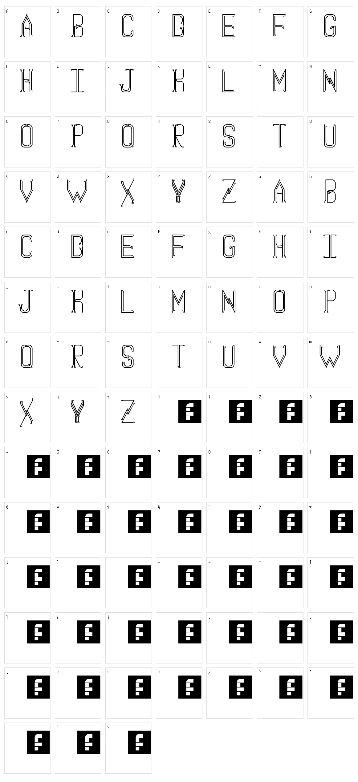 Circuit Board Character Set