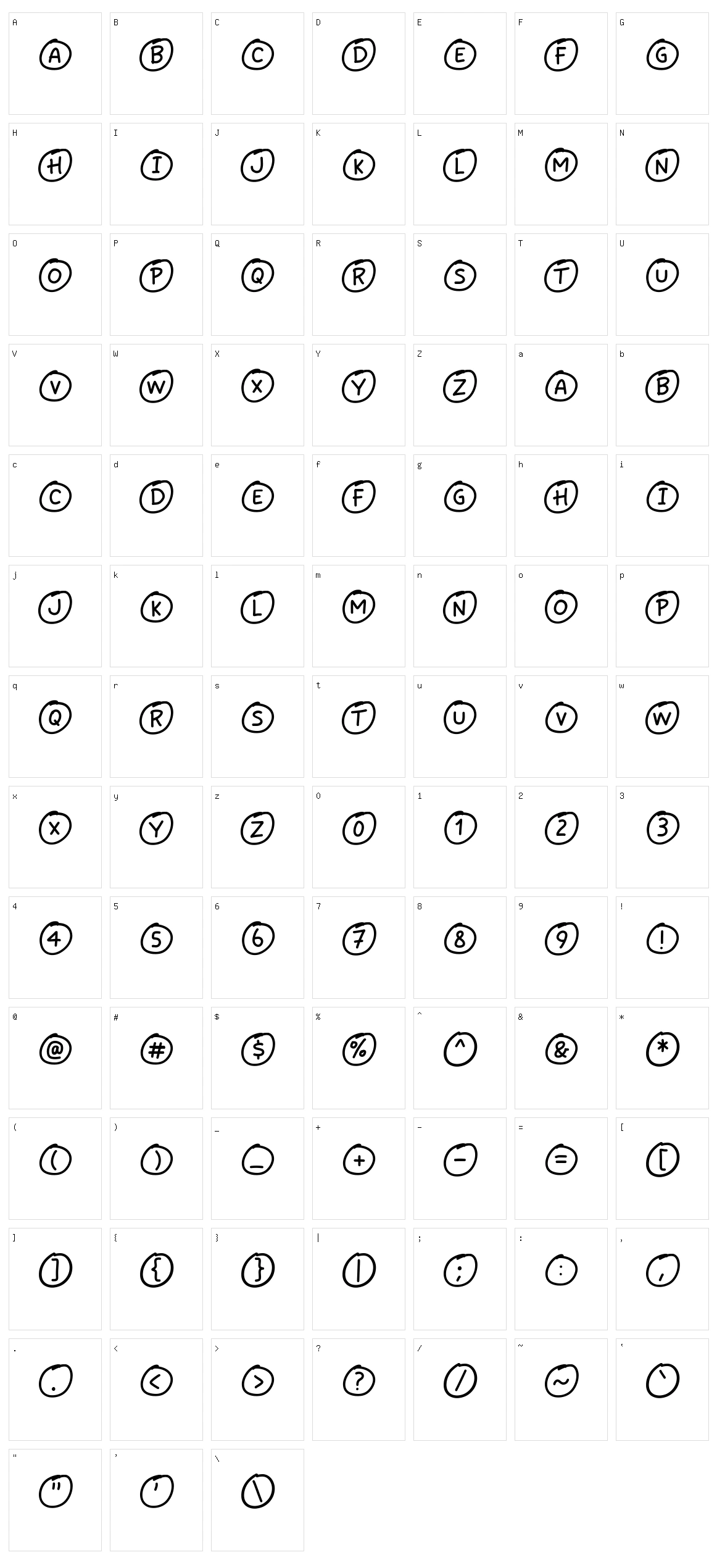 Citylist Character Set