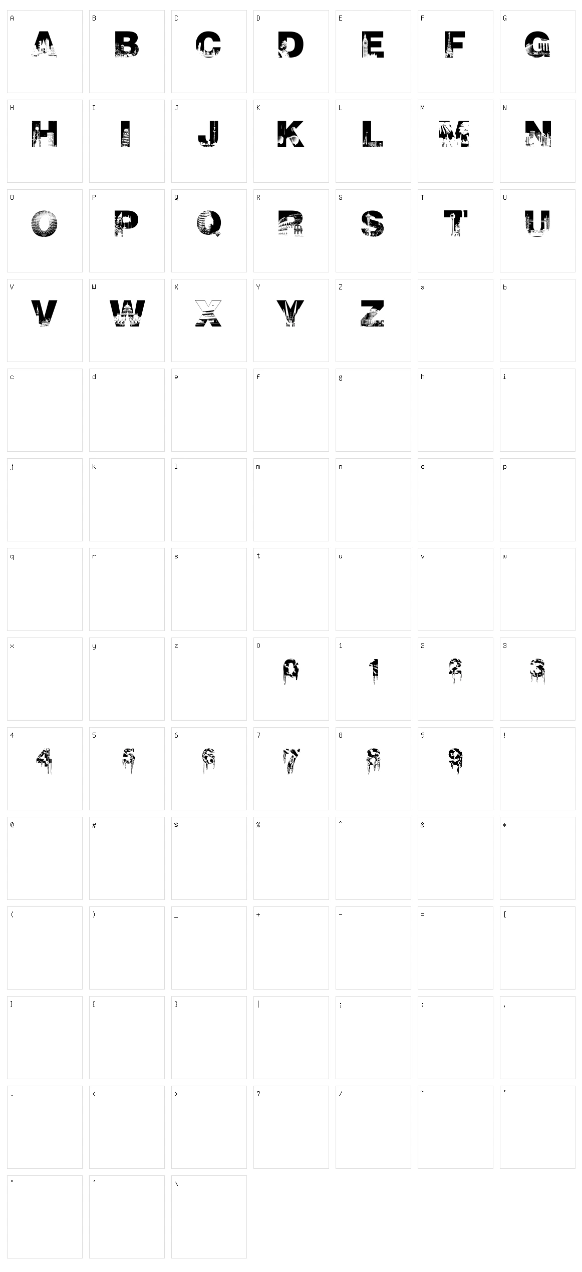 Cityscape Character Set