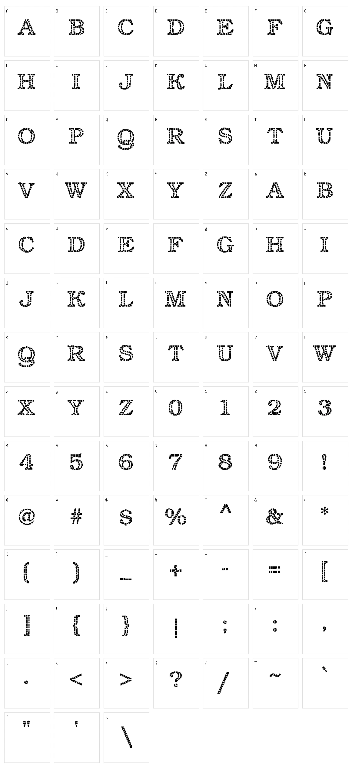 Classic Mosaic Character Set