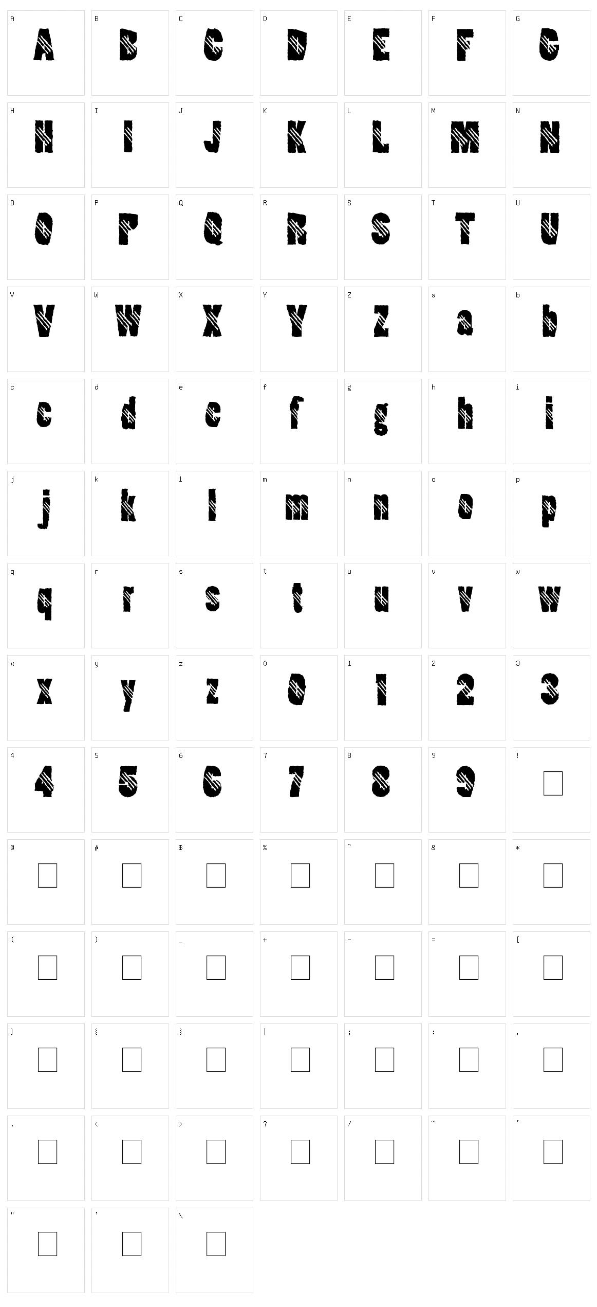 Clawripper Character Set