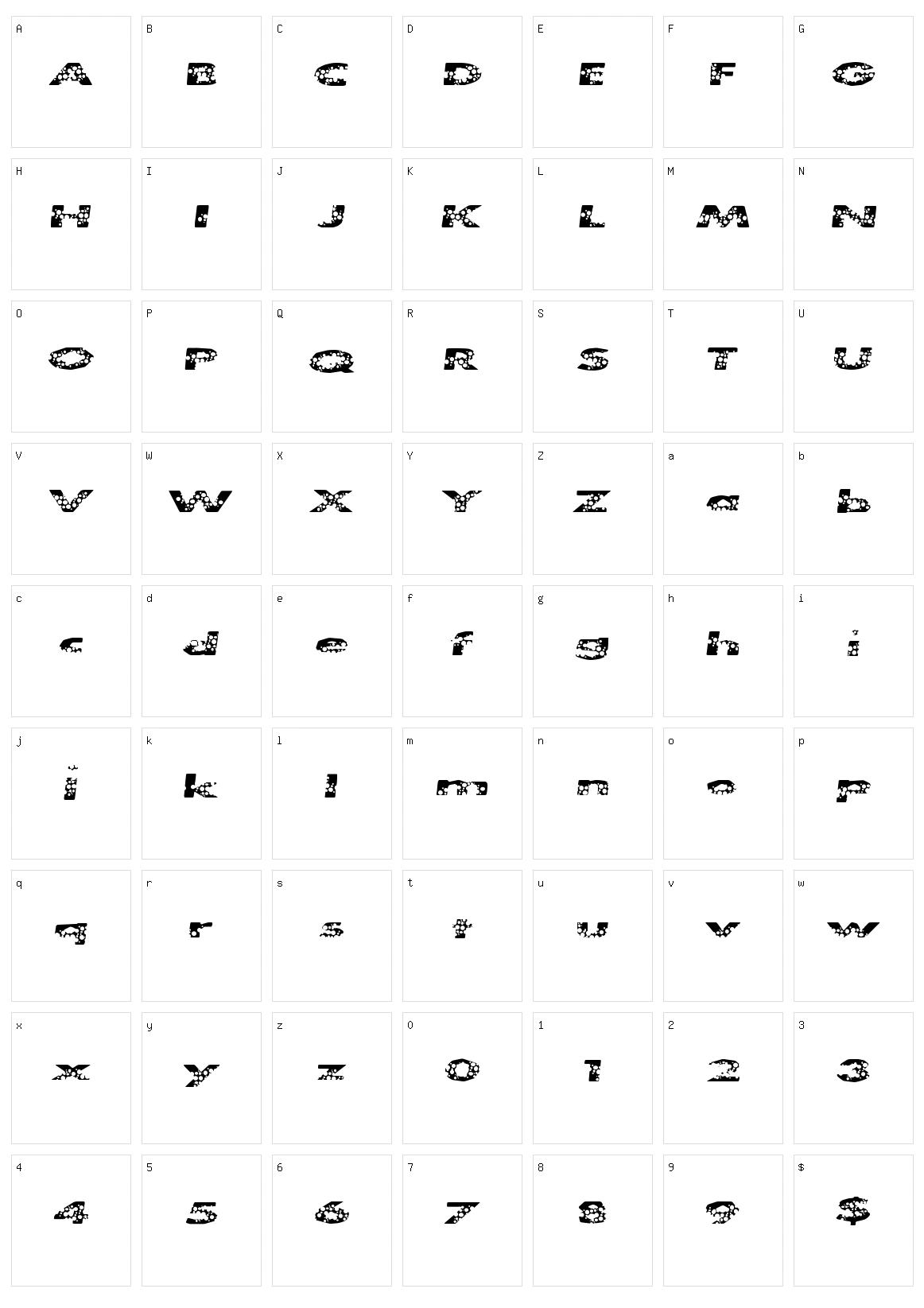 Clean Bubbles Character Set