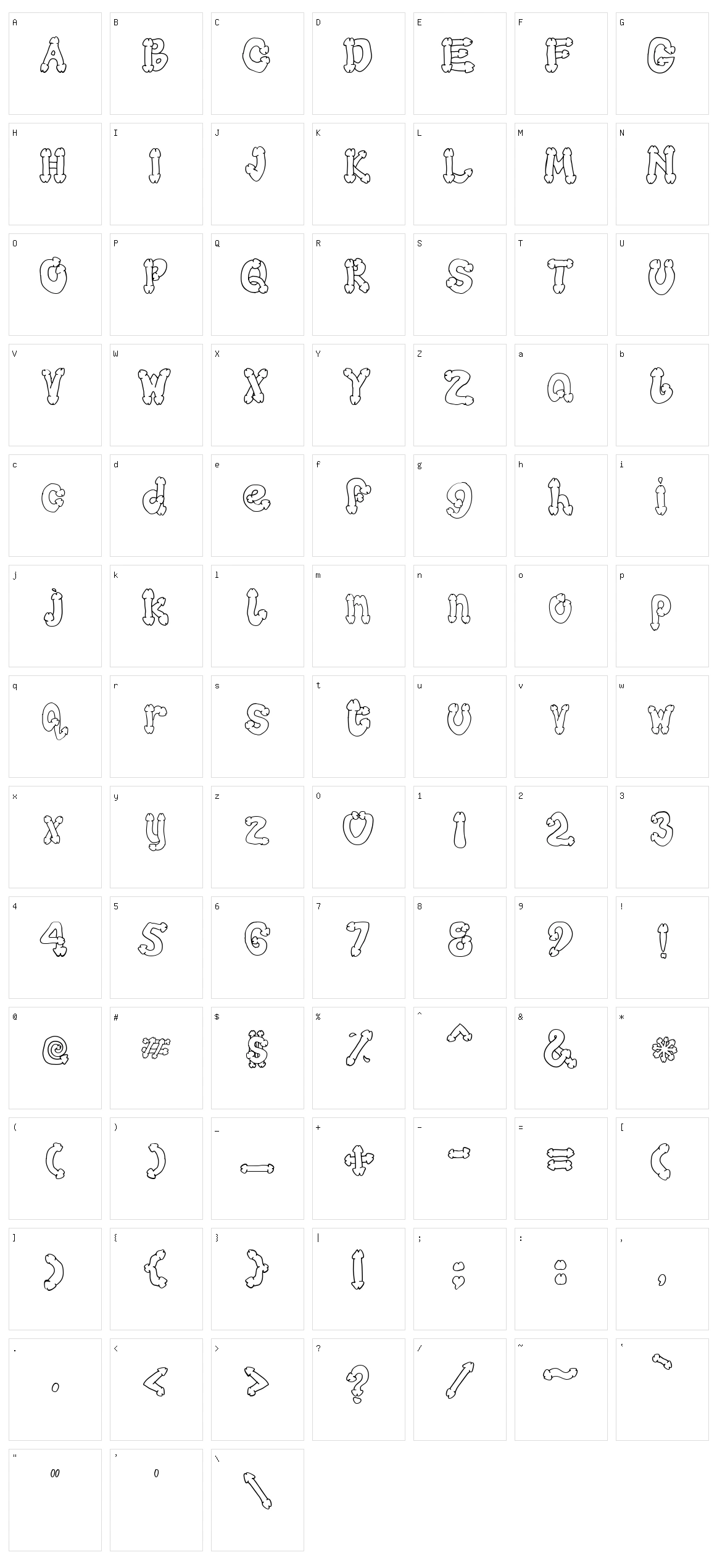 Cocksure Character Set