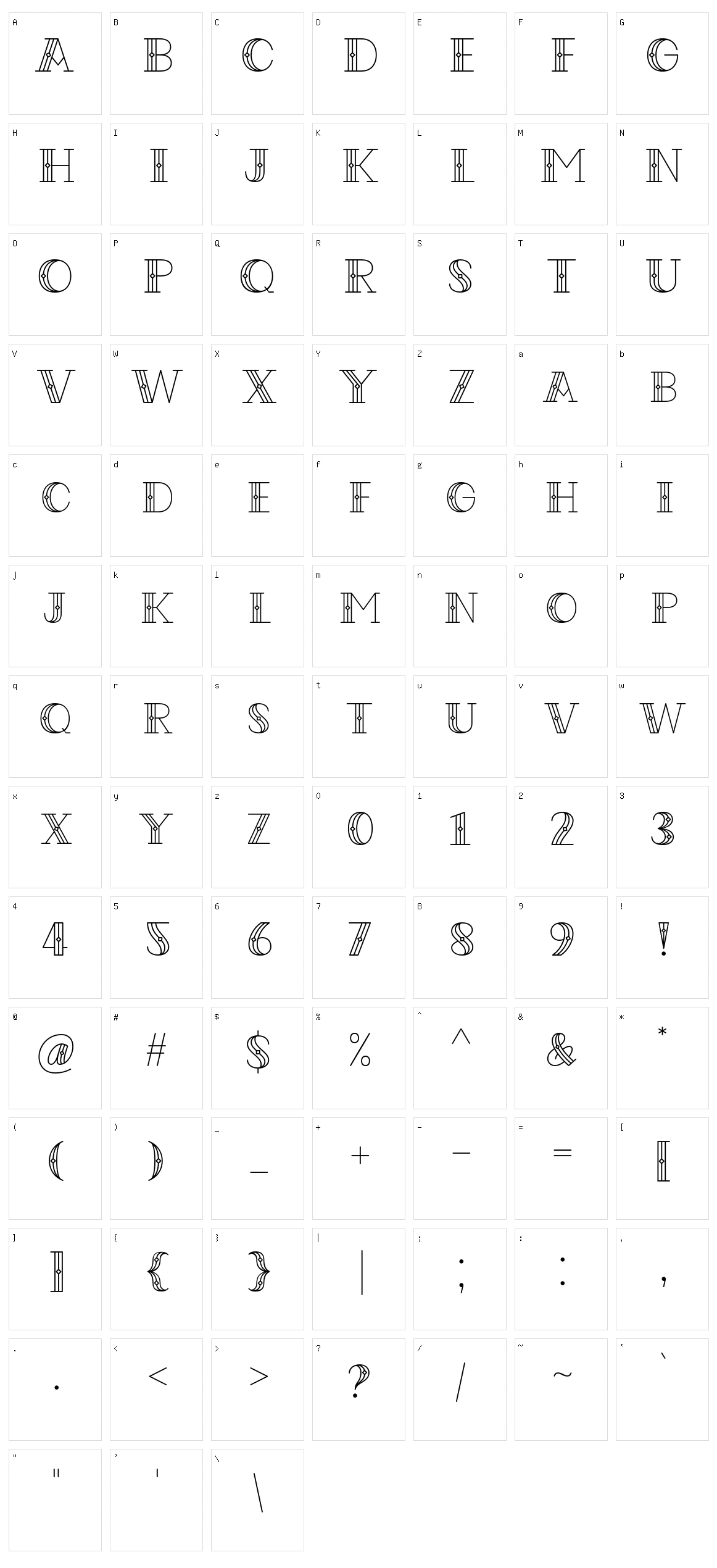 Codian October Nine Character Set