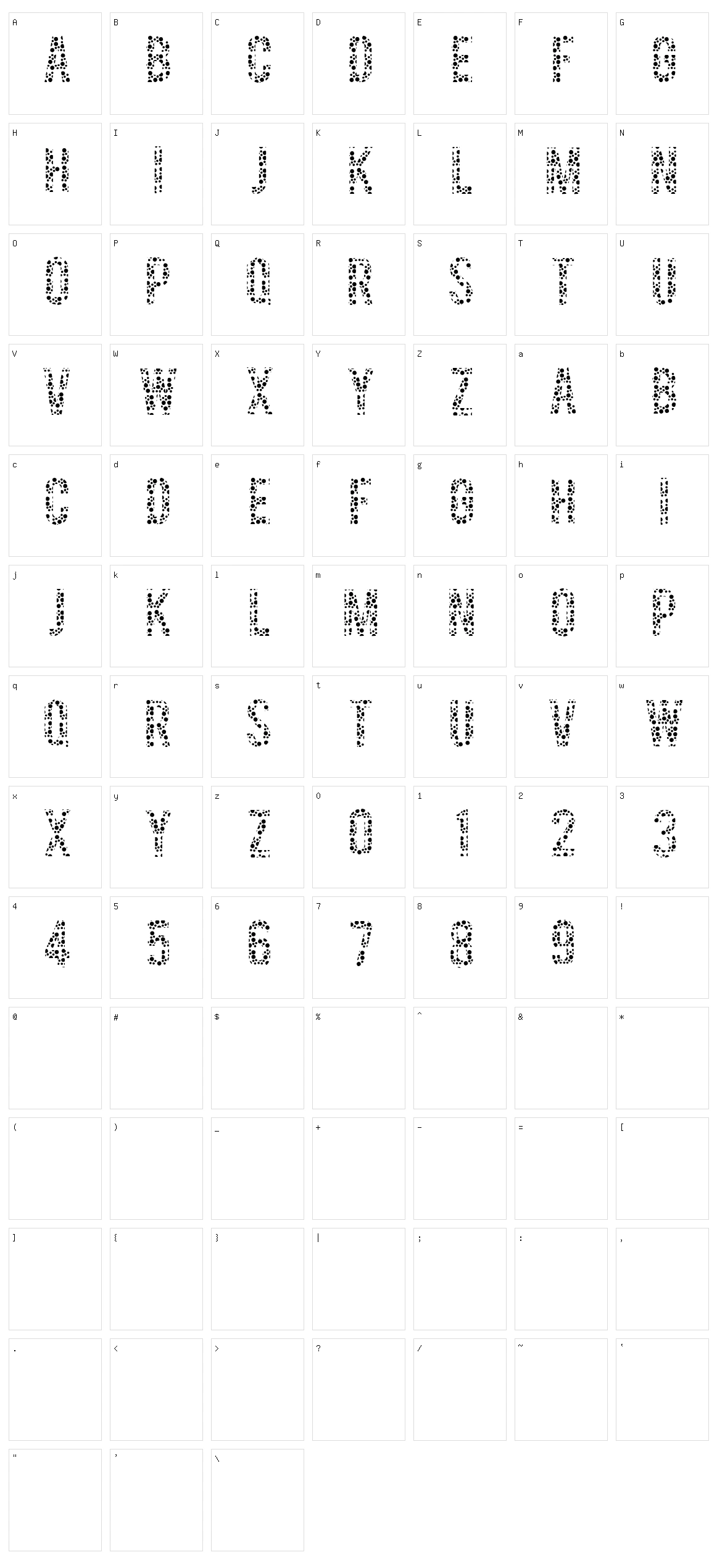 Color Blind Character Set