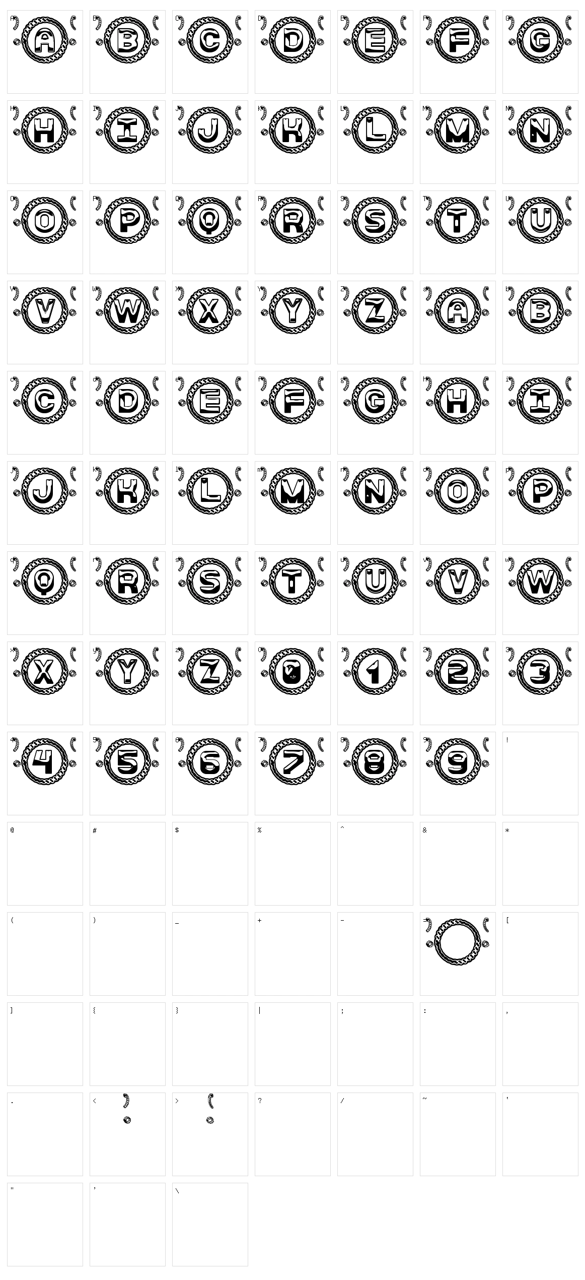Comely St Character Set