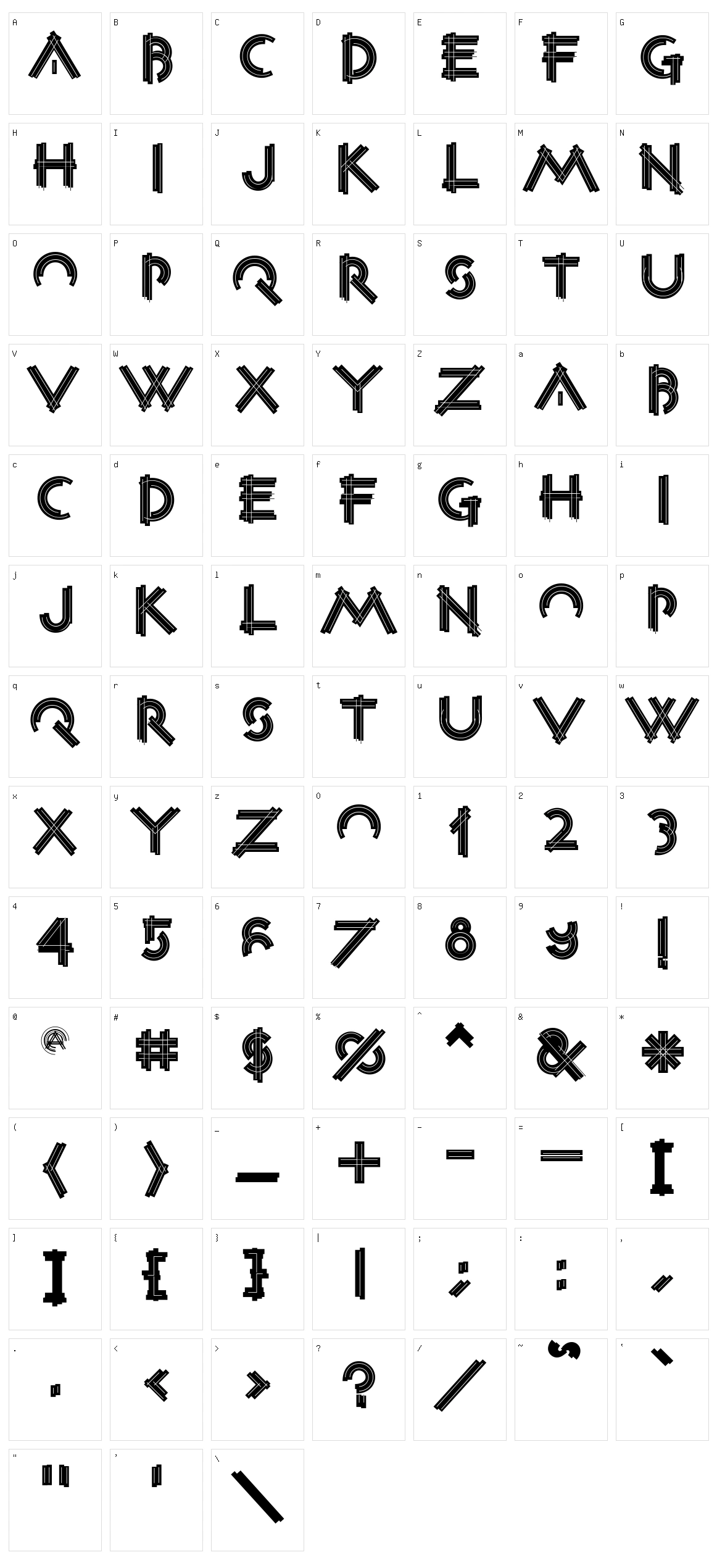 Construxia Black Inline Character Set