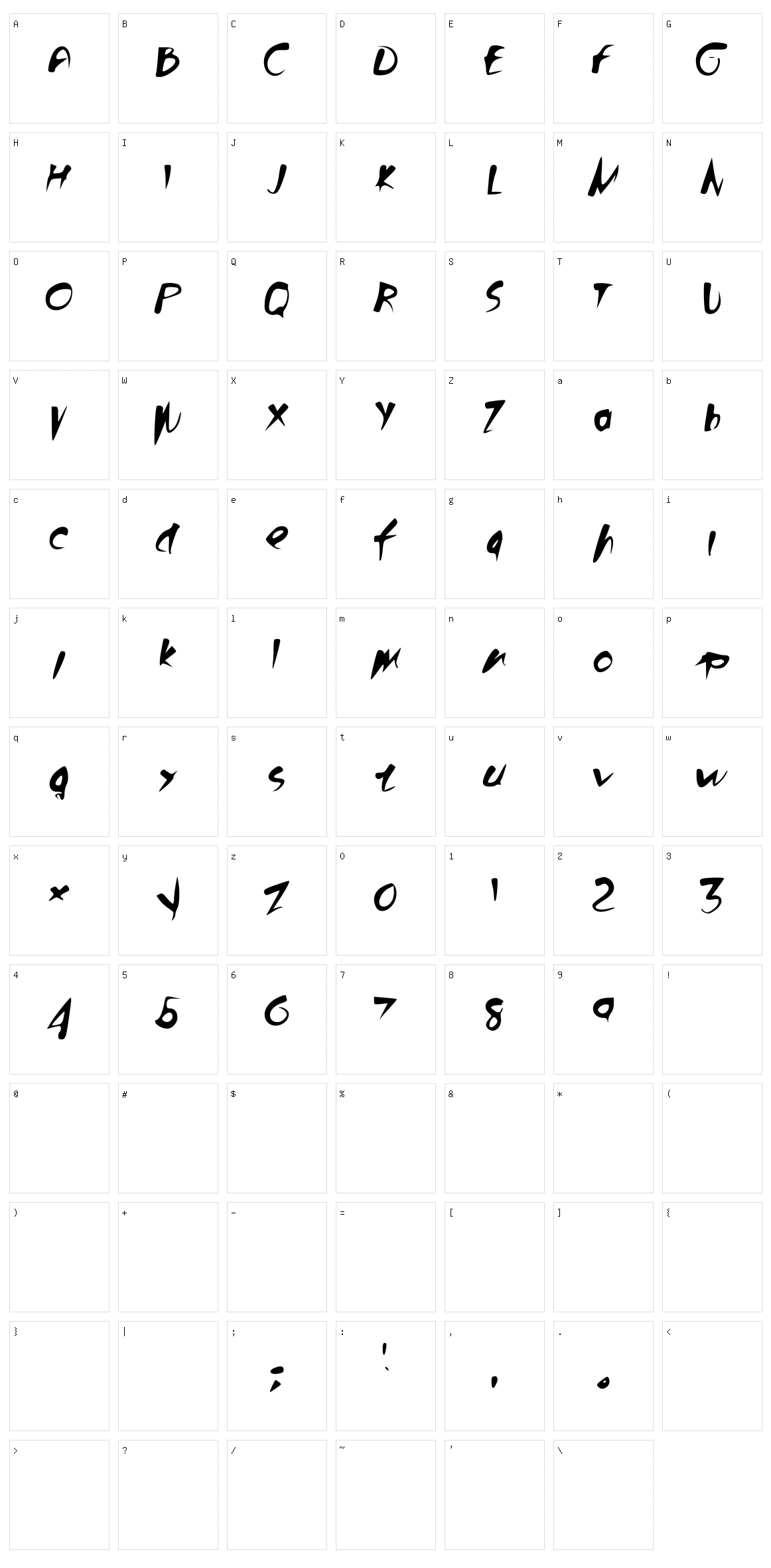 Bloody Character Set
