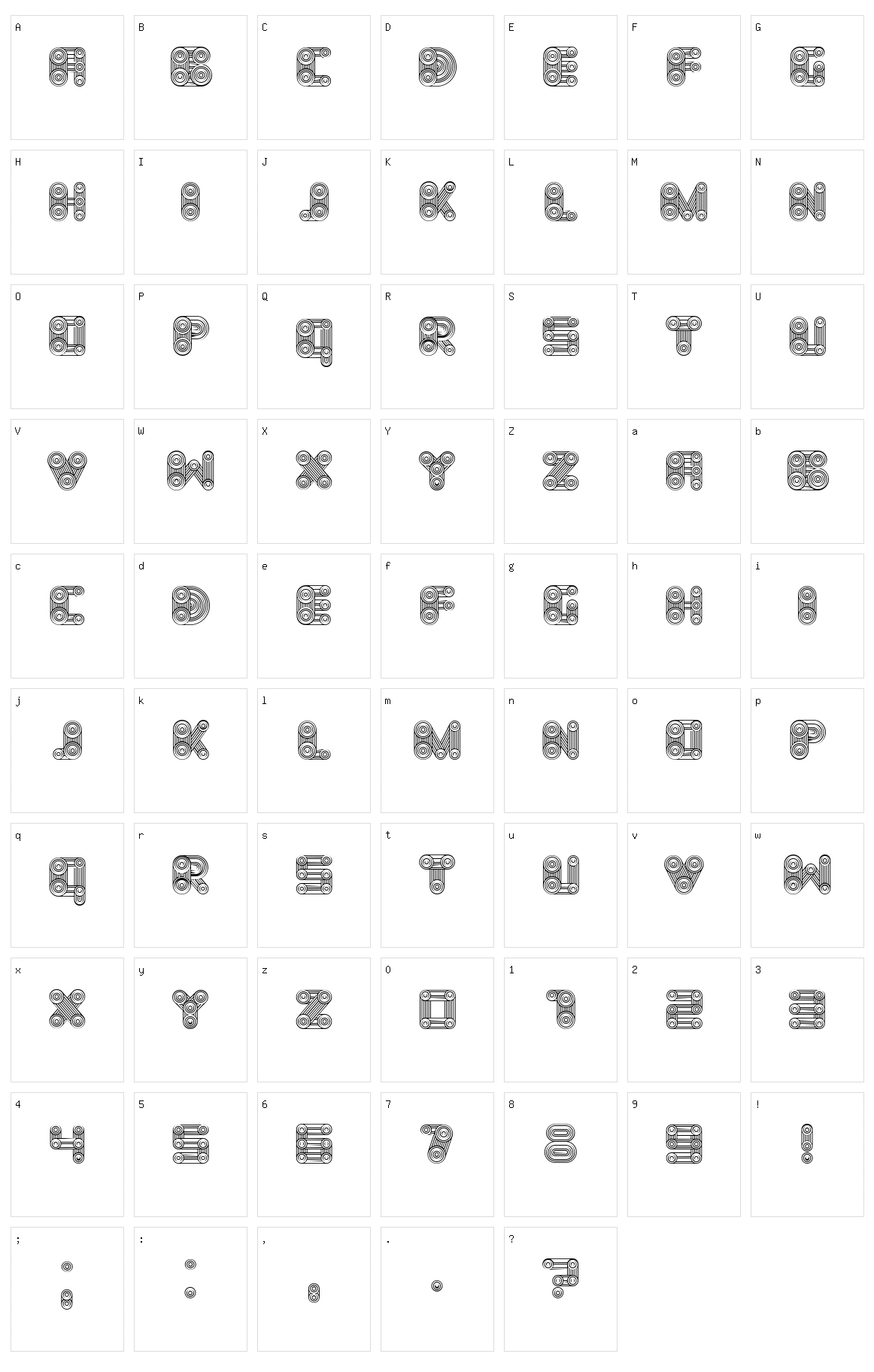 Cosmology Character Set