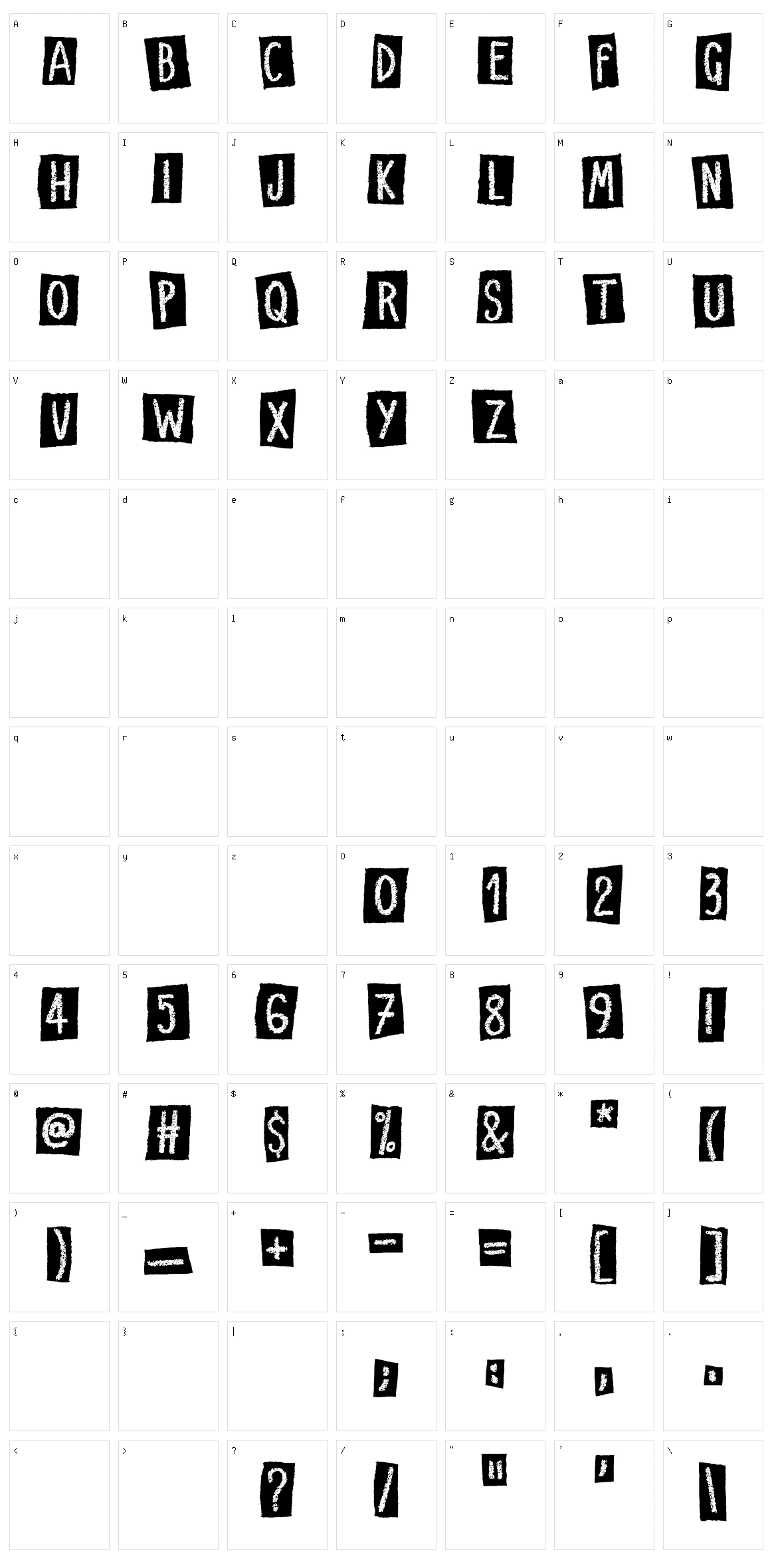 Craps of Paper Character Set