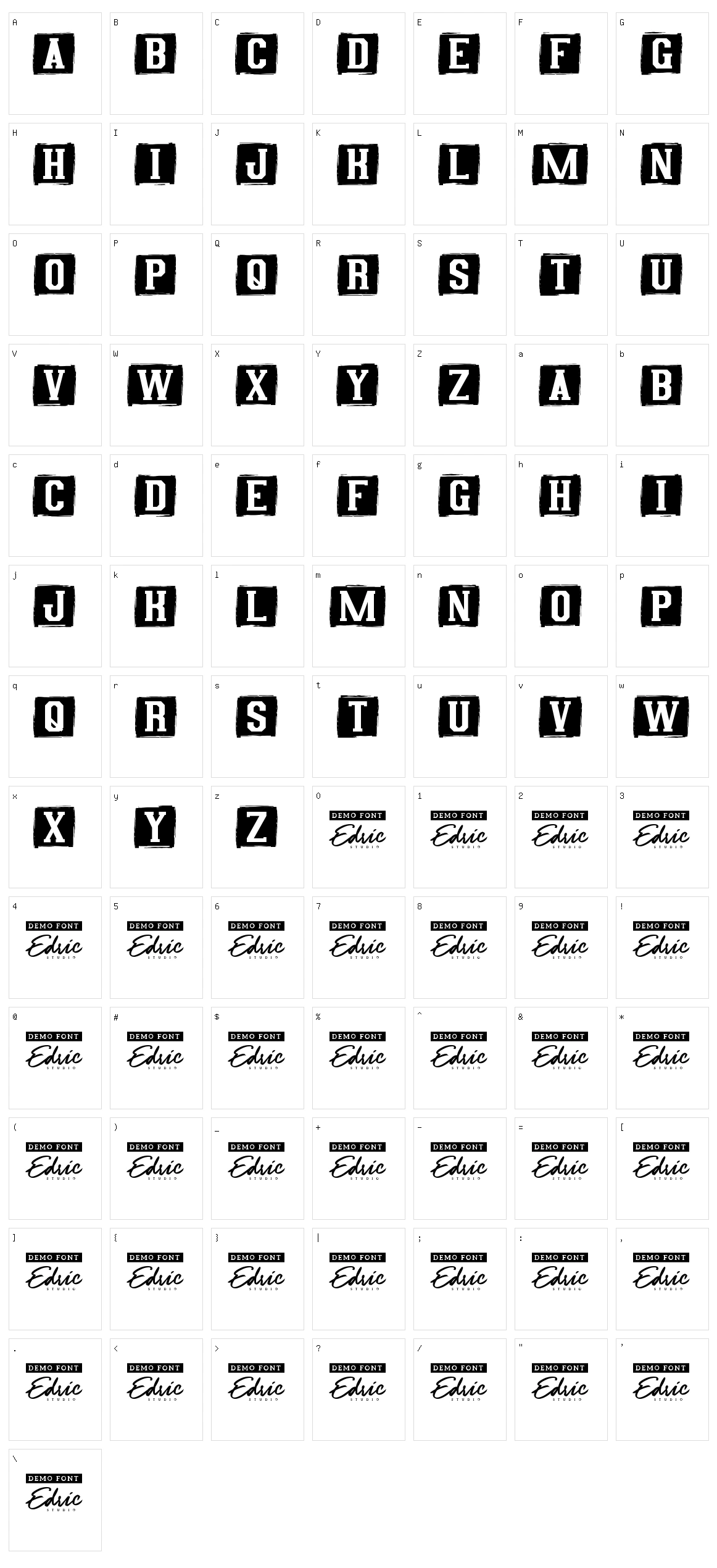 Crash Alert Character Set