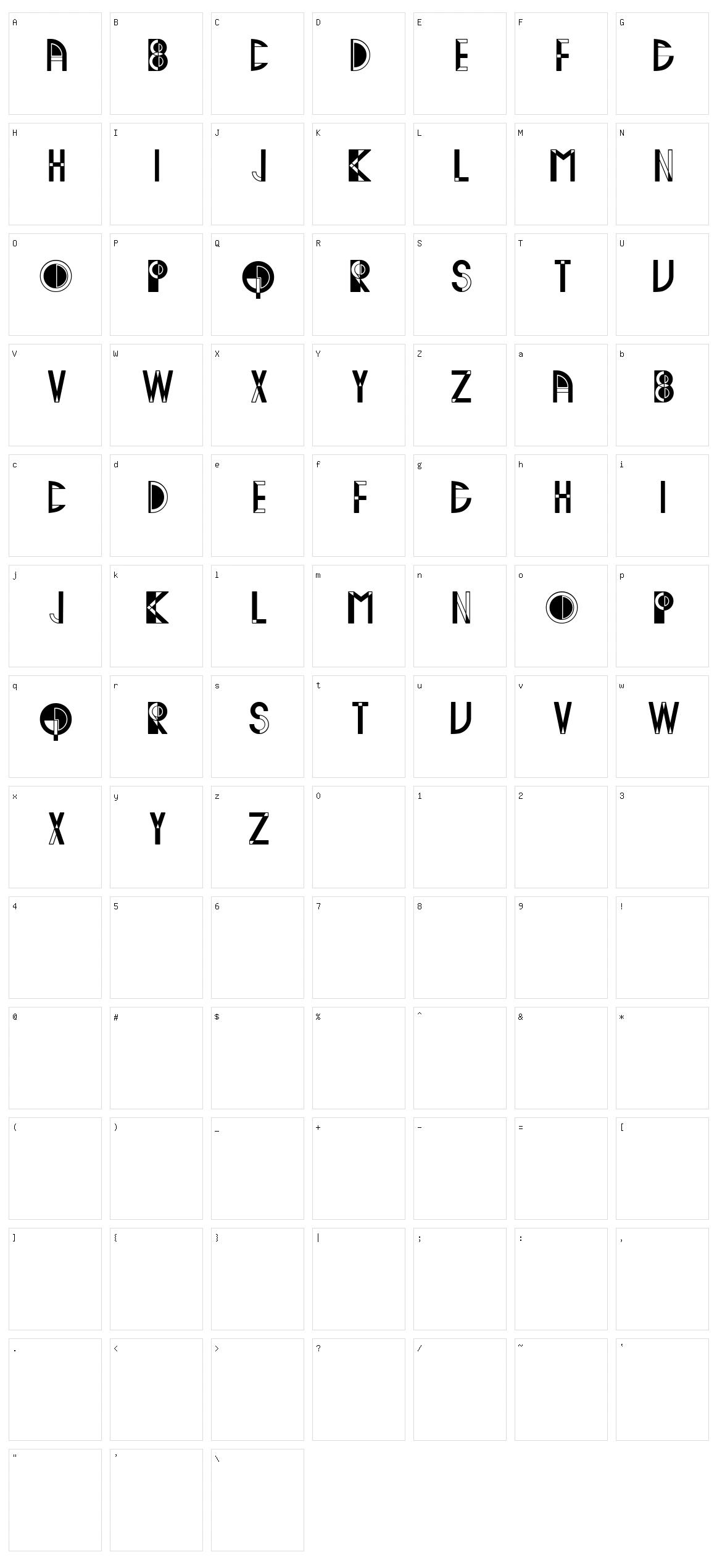 Cretin Character Set