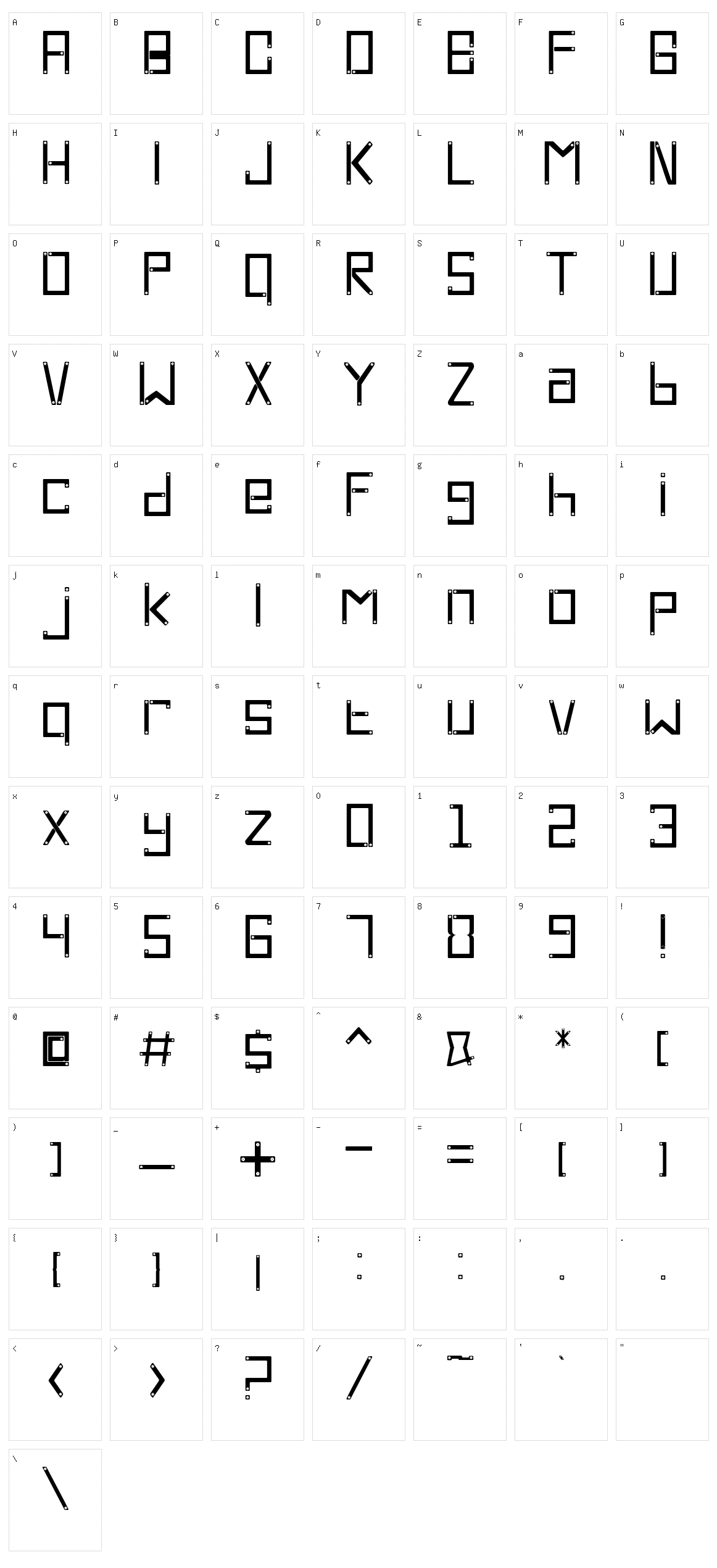 Cross Screw Character Set