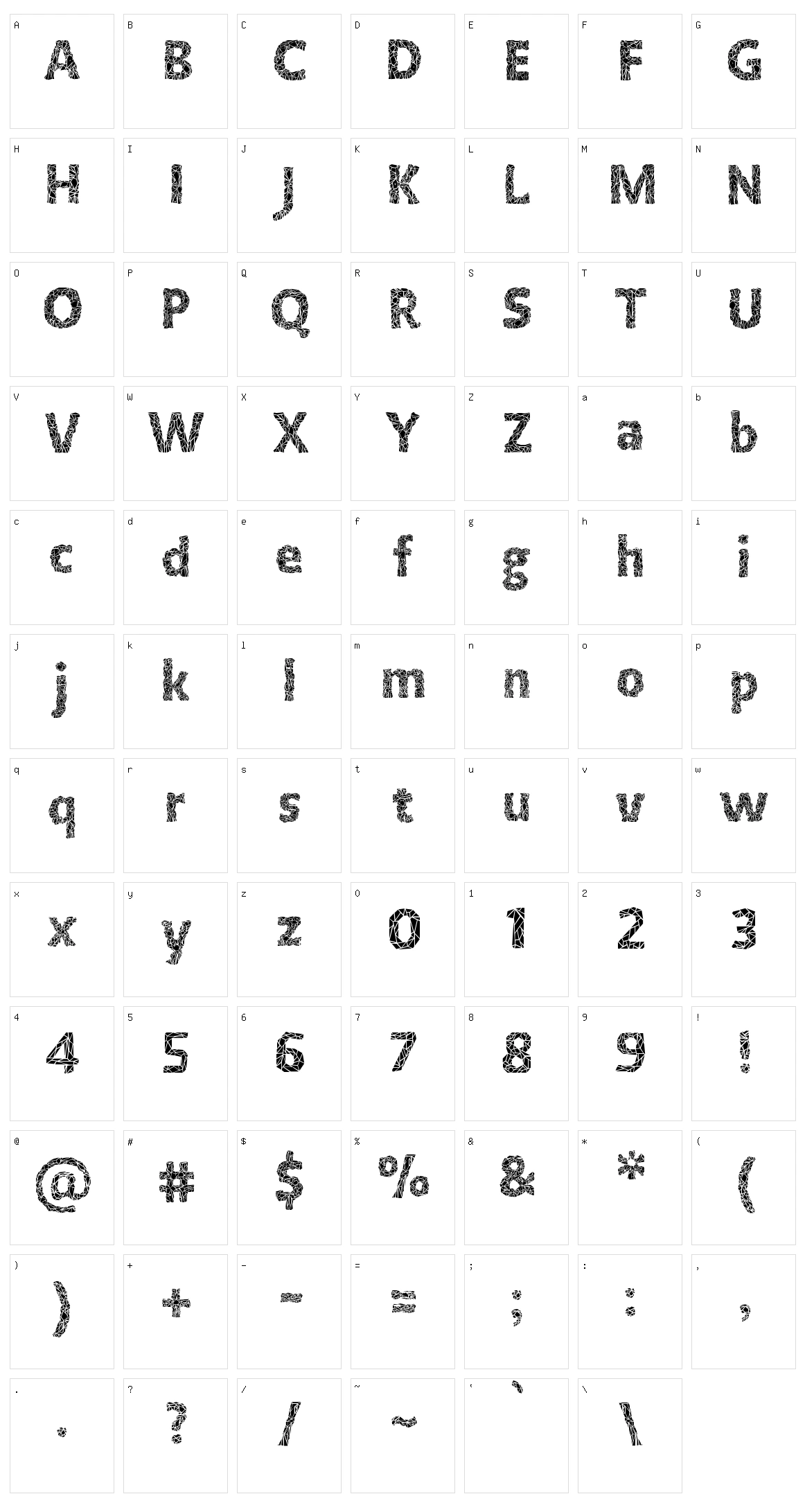 Crystalline Character Set