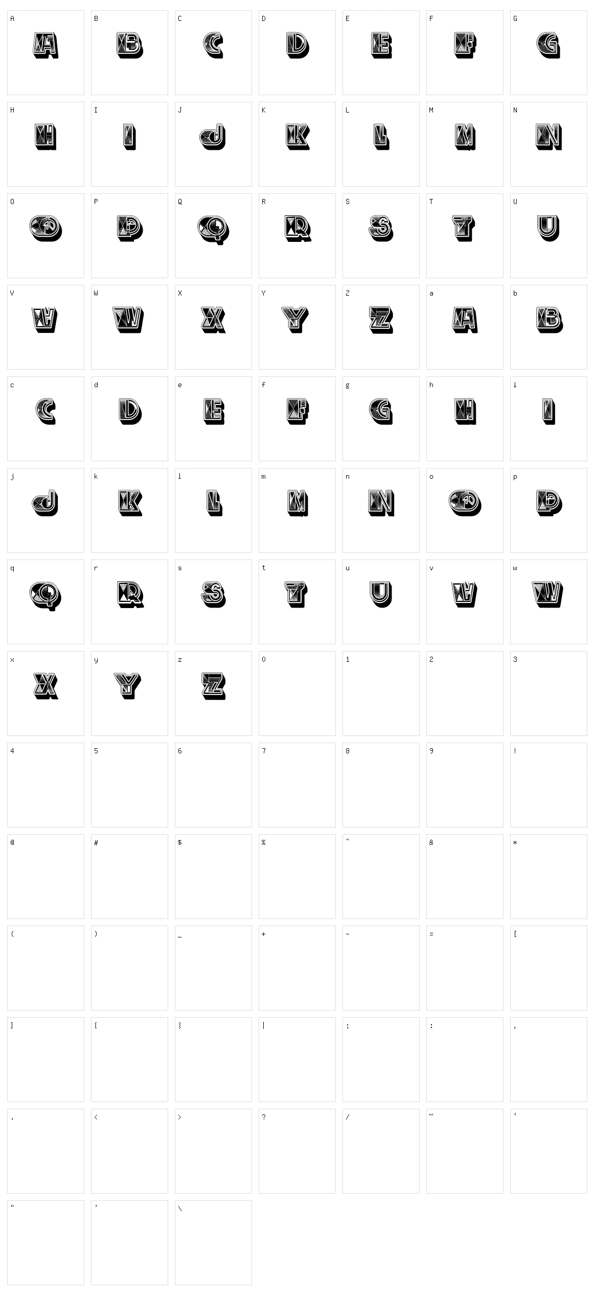 Cubismo Character Set