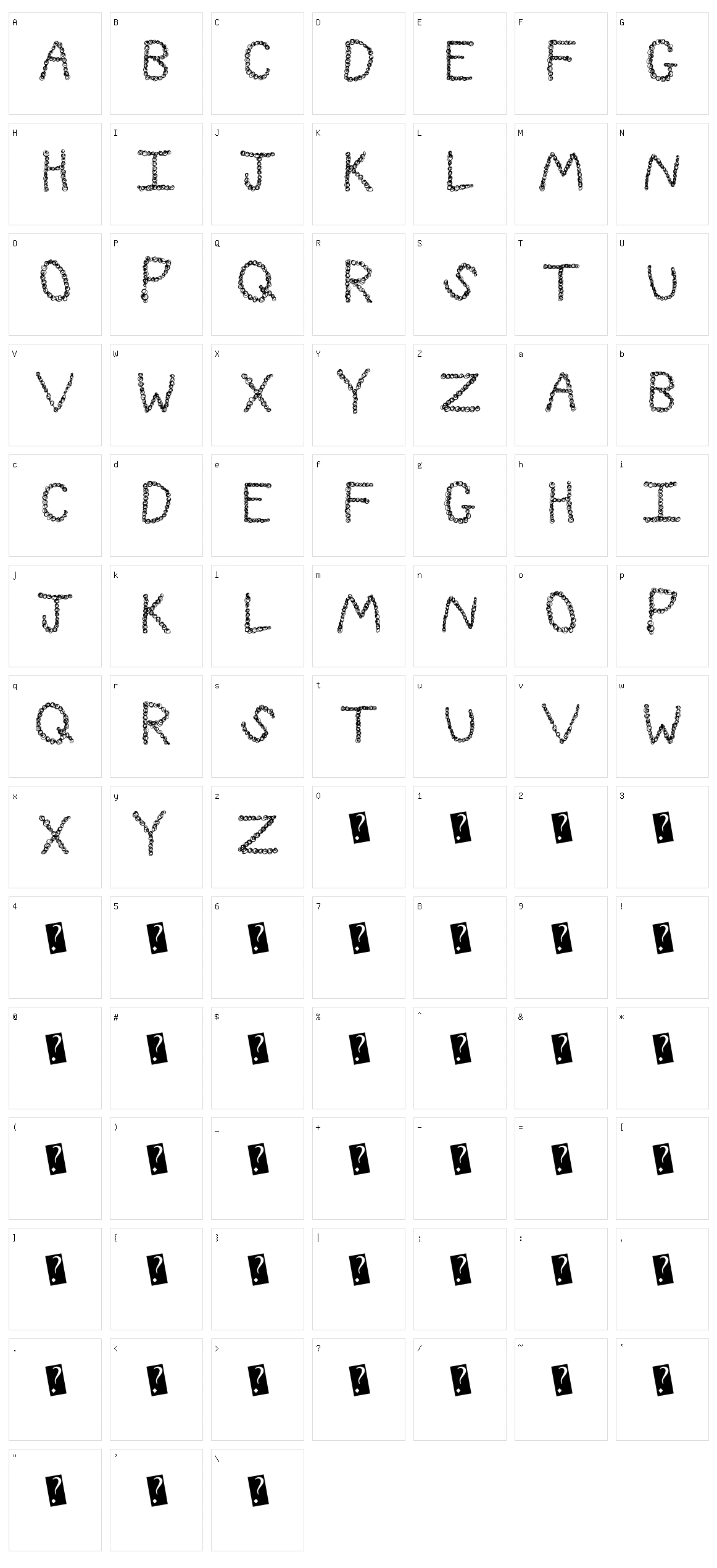 CurlyQue Character Set
