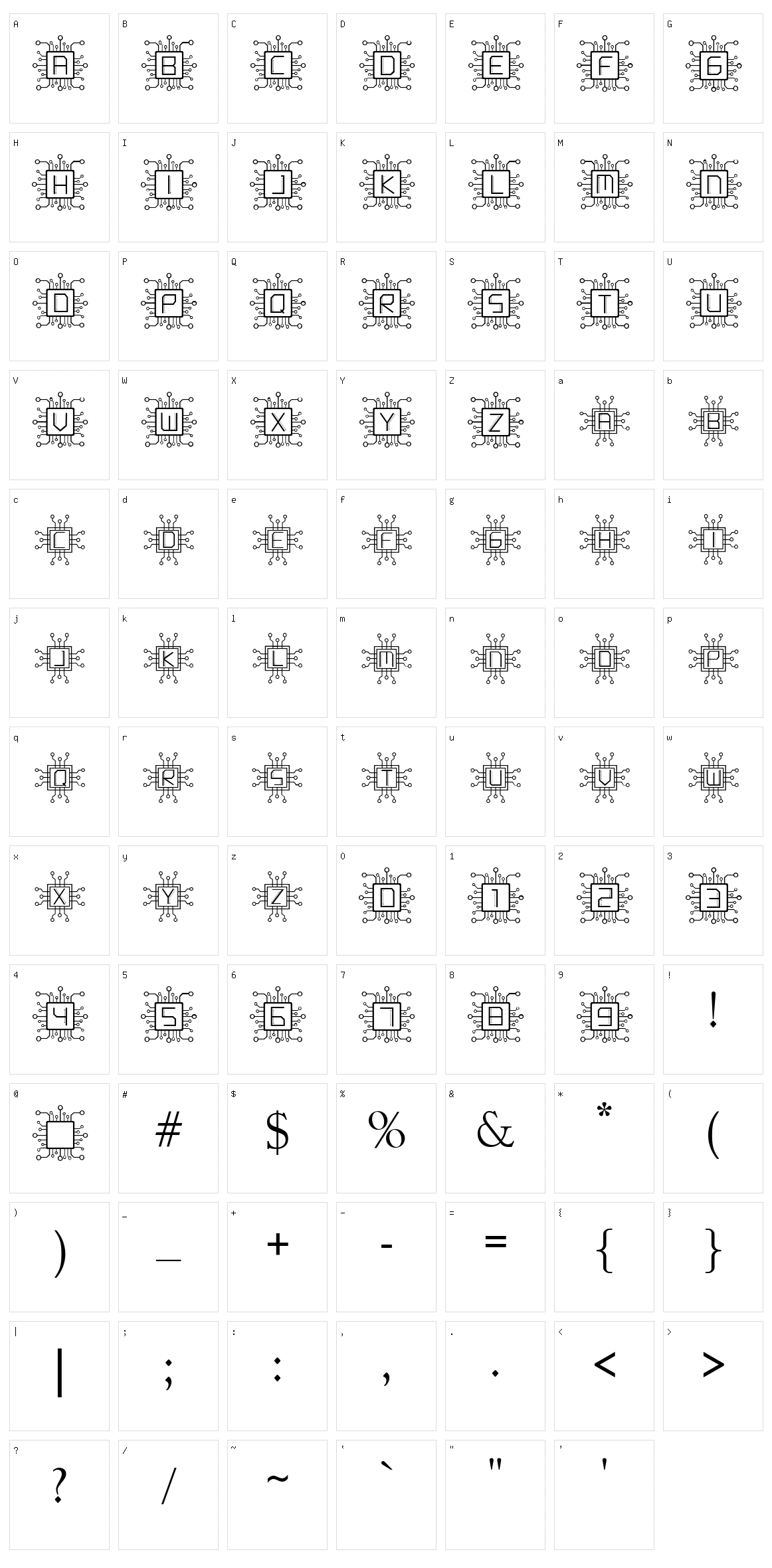 CyberTech Monogram Character Set
