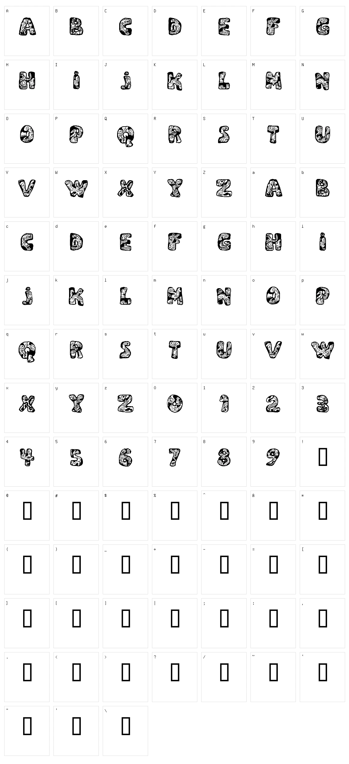 Dali Character Set