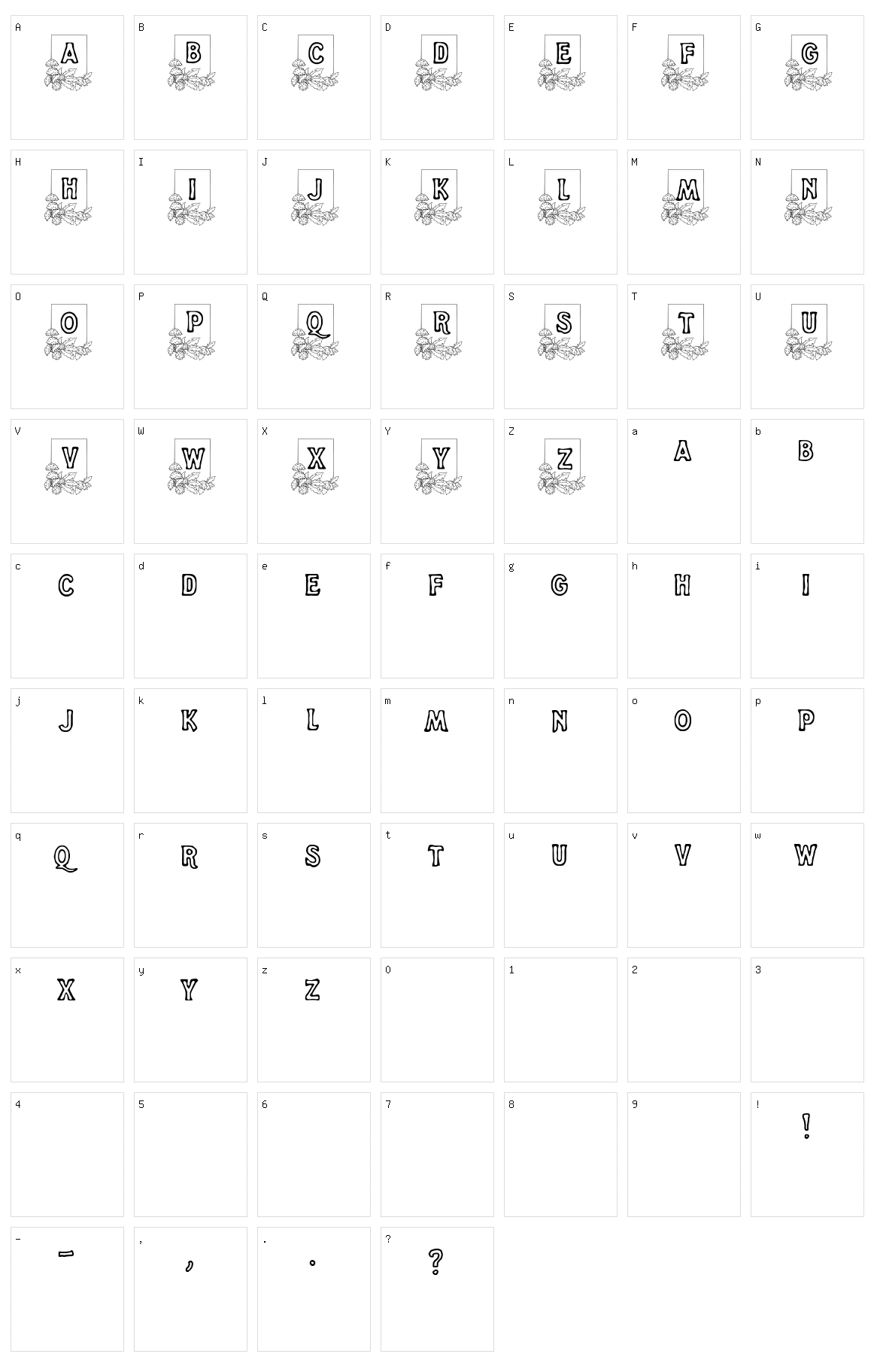 Dandelion Character Set