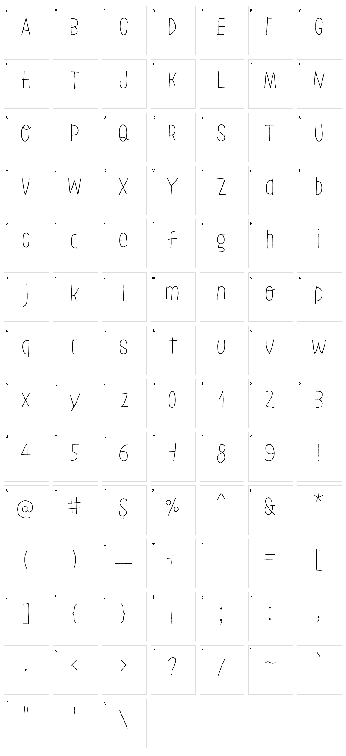 LeOsler Character Set