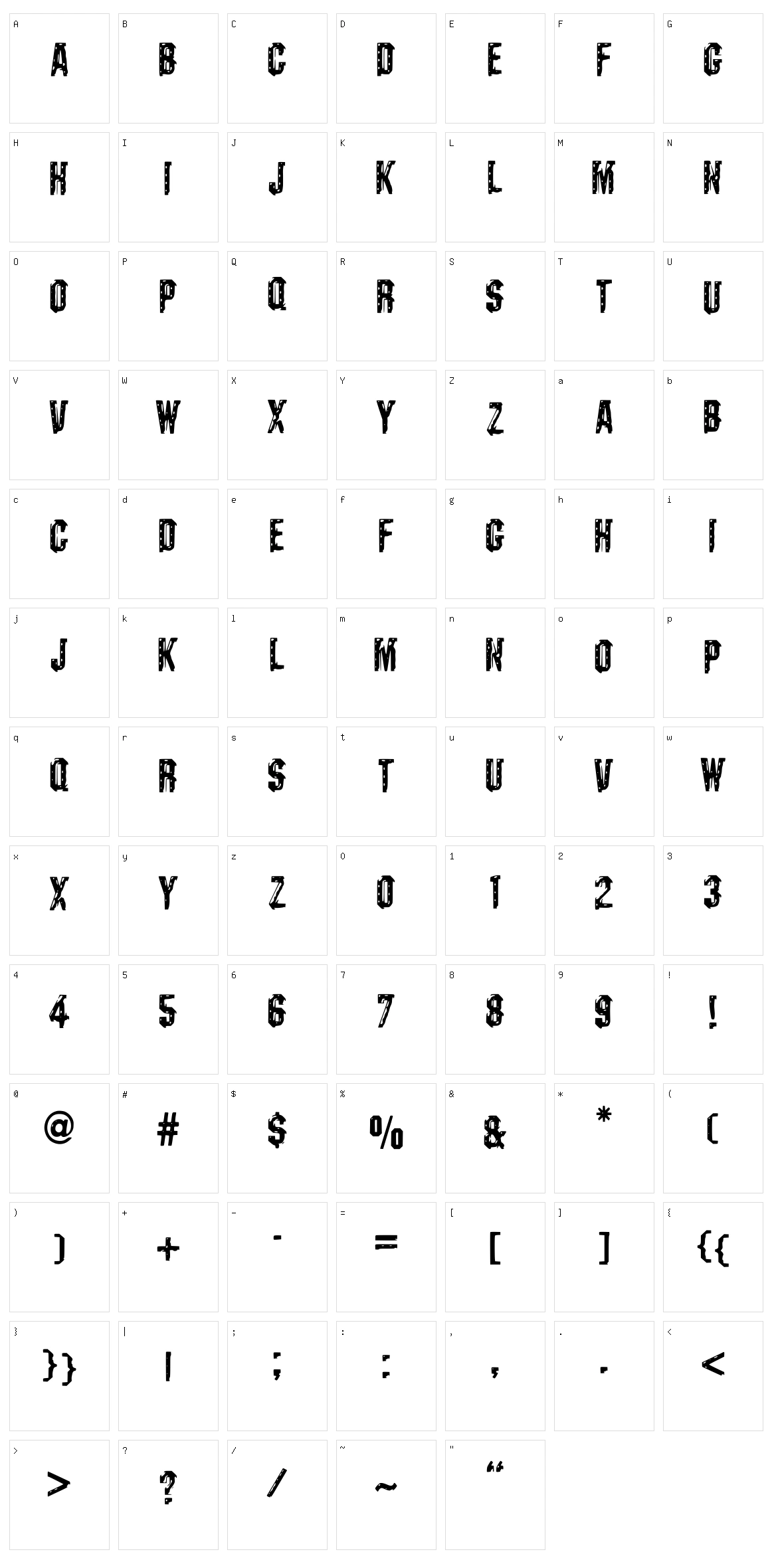 Darks CF Machine Character Set