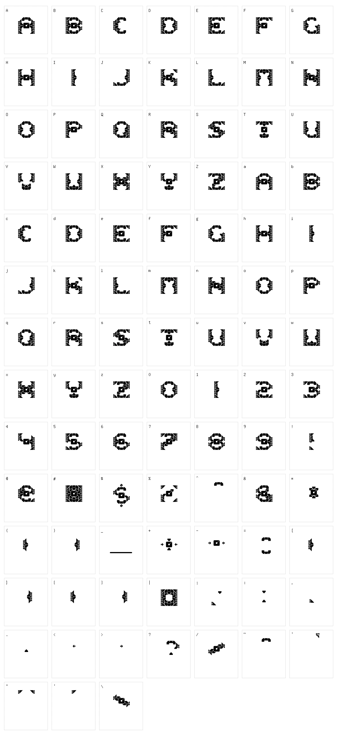 Dazzle Ships Character Set