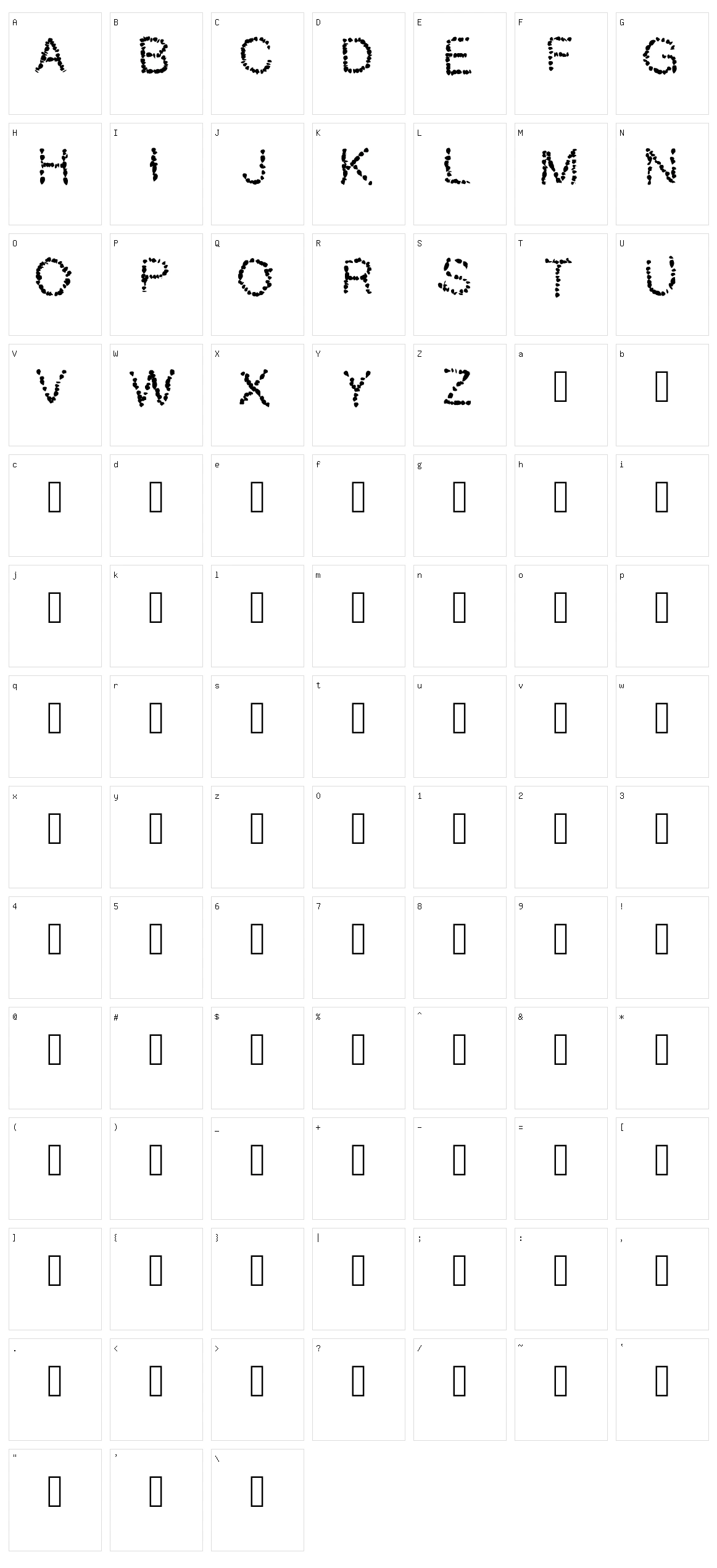 Dedos Character Set