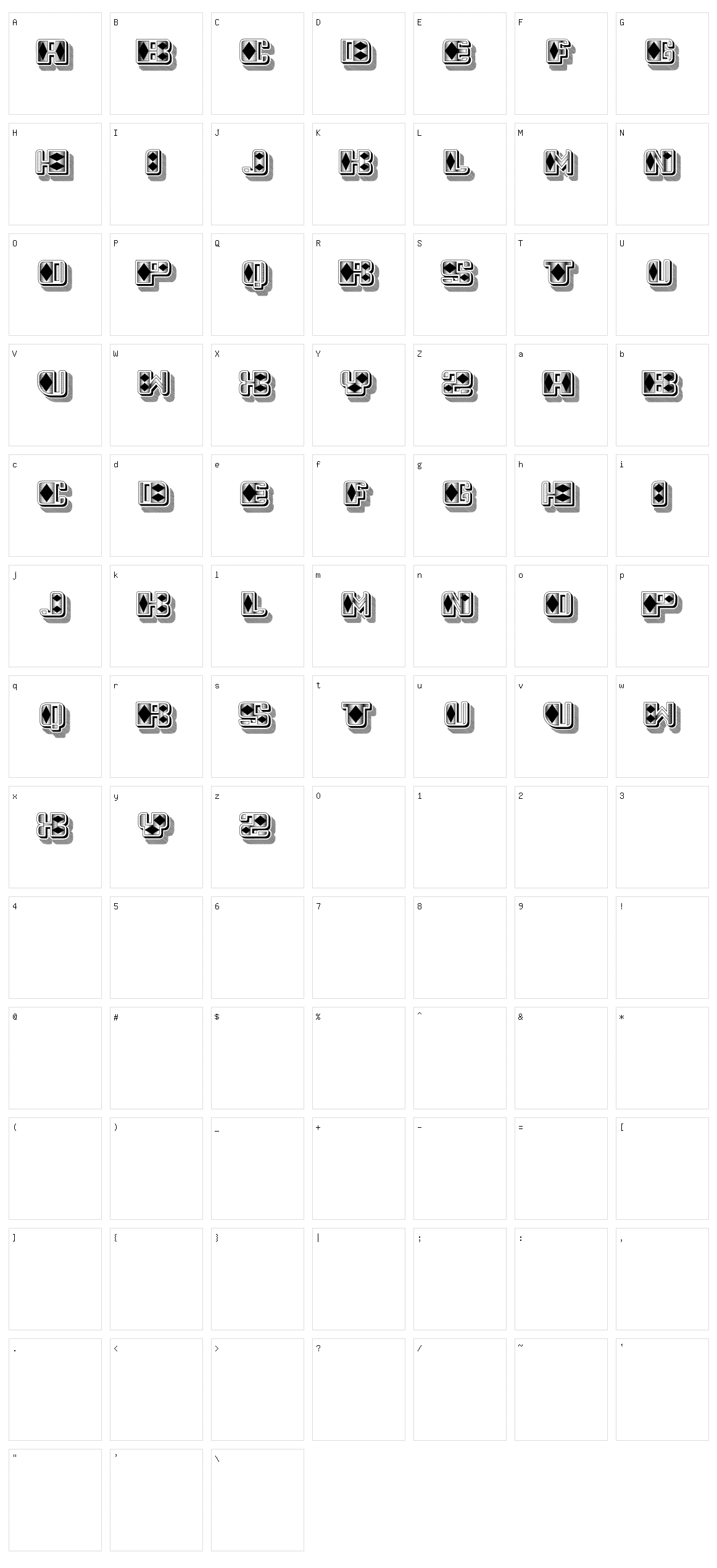 Diamond Character Set