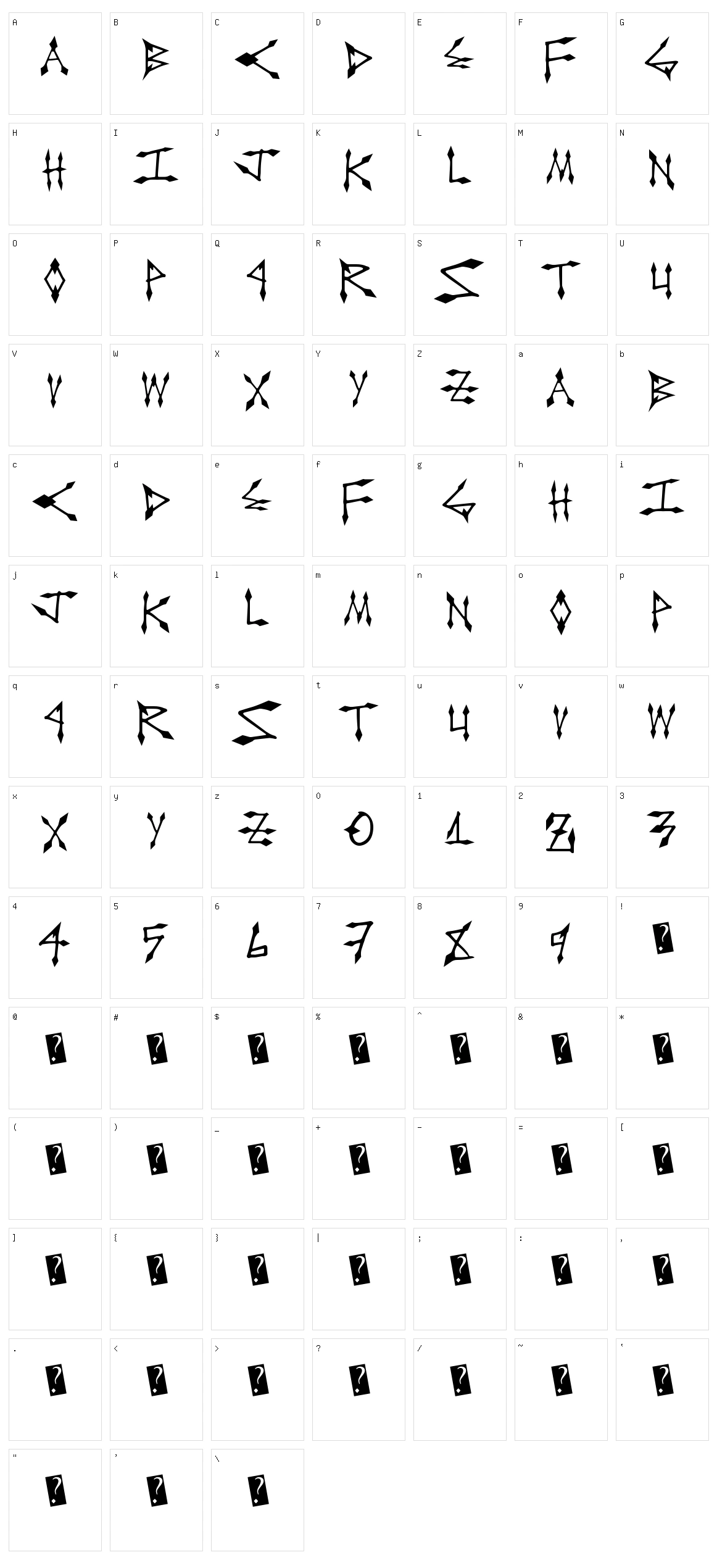 Diamond Cut Character Set