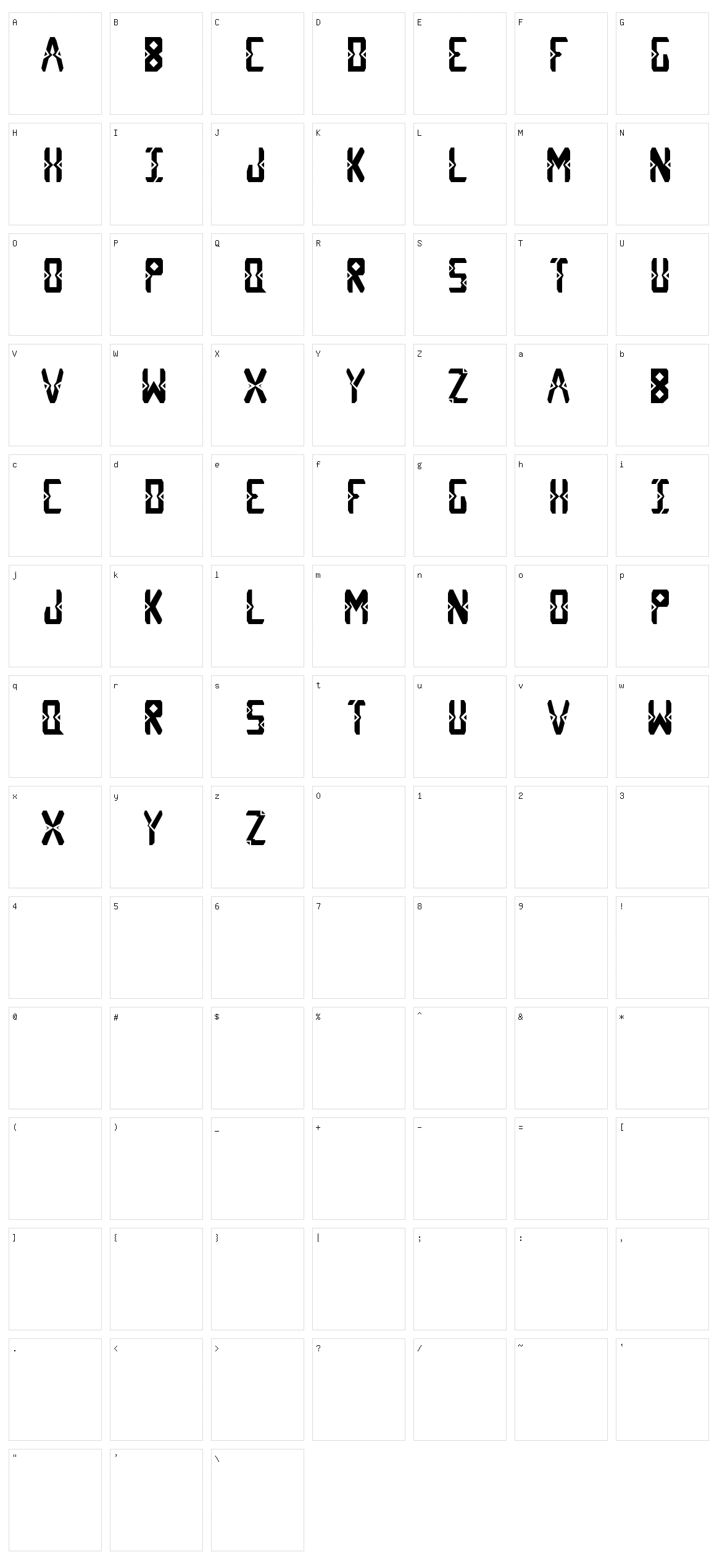 Diams Character Set