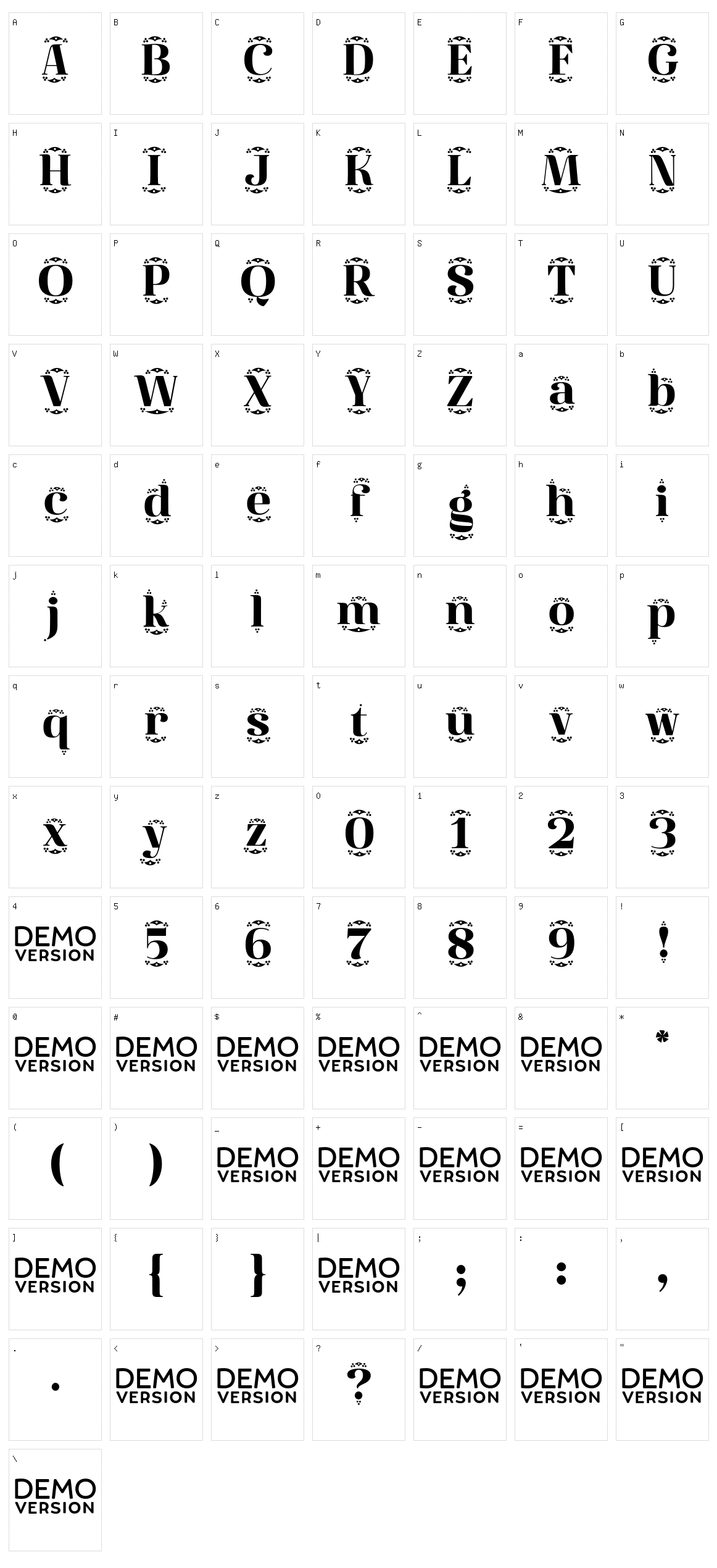 Diara Character Set