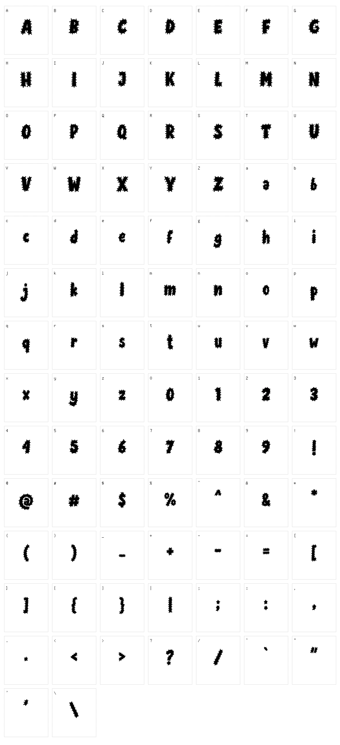 Dirtys Character Set