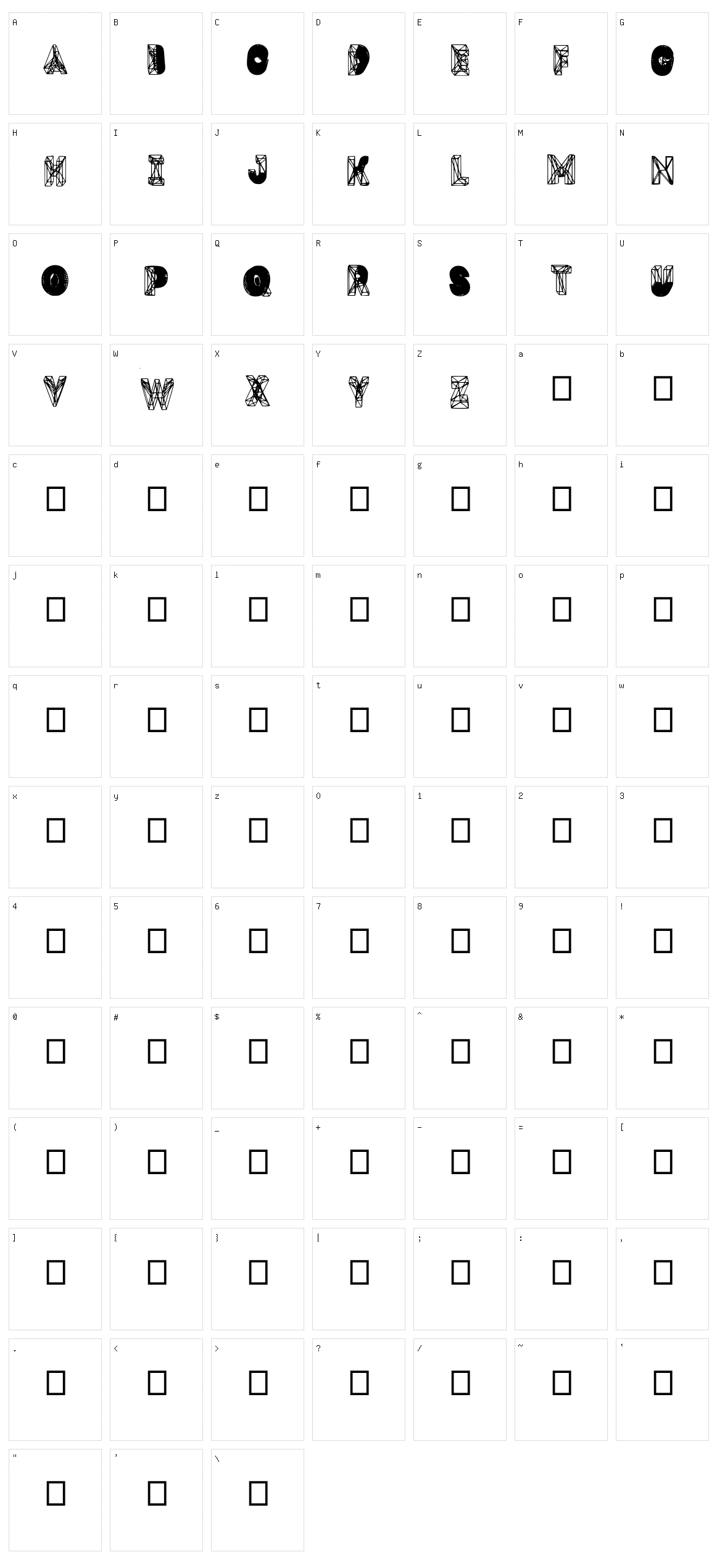Dmesh Character Set