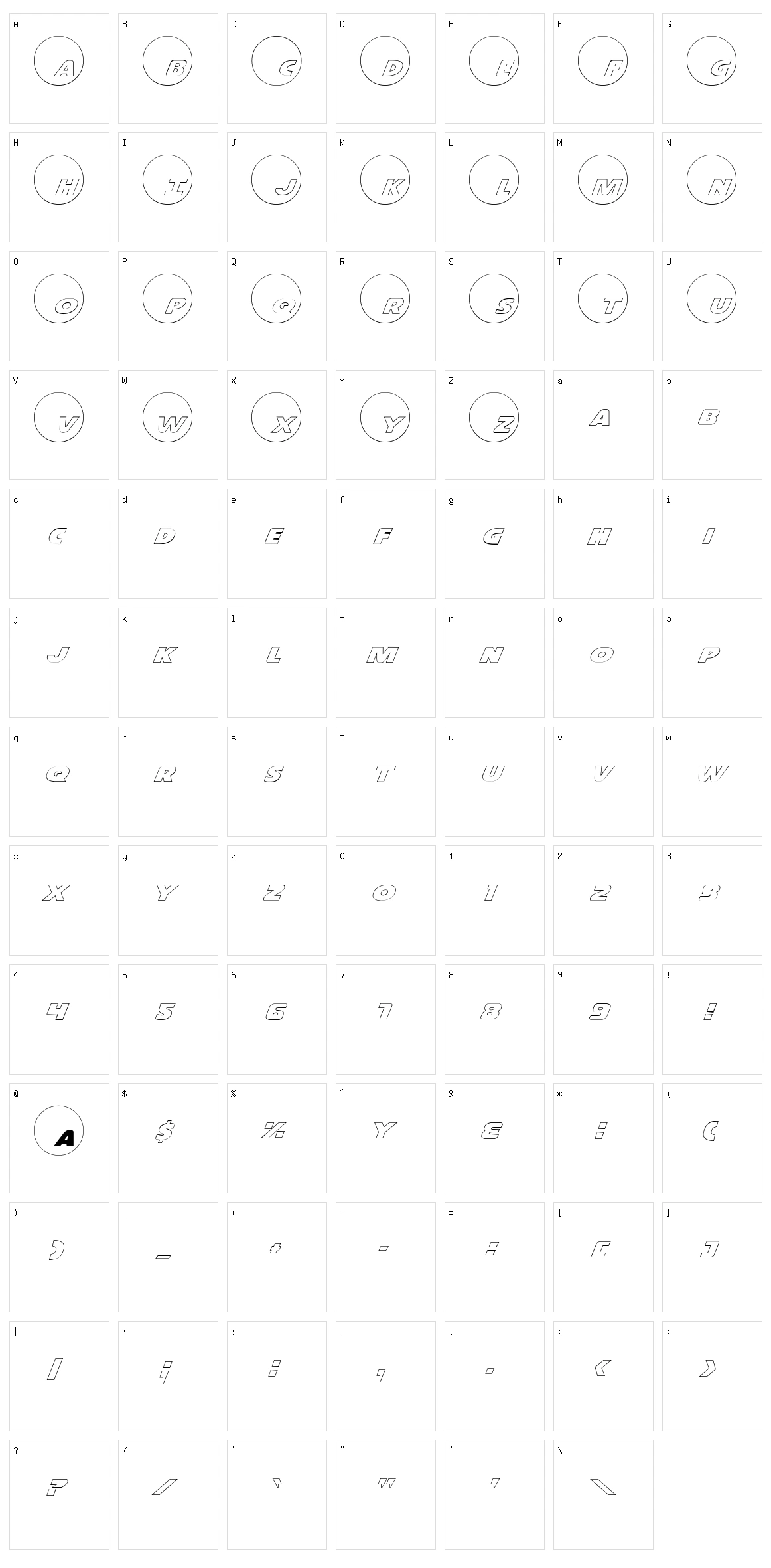 Dot.com Character Set