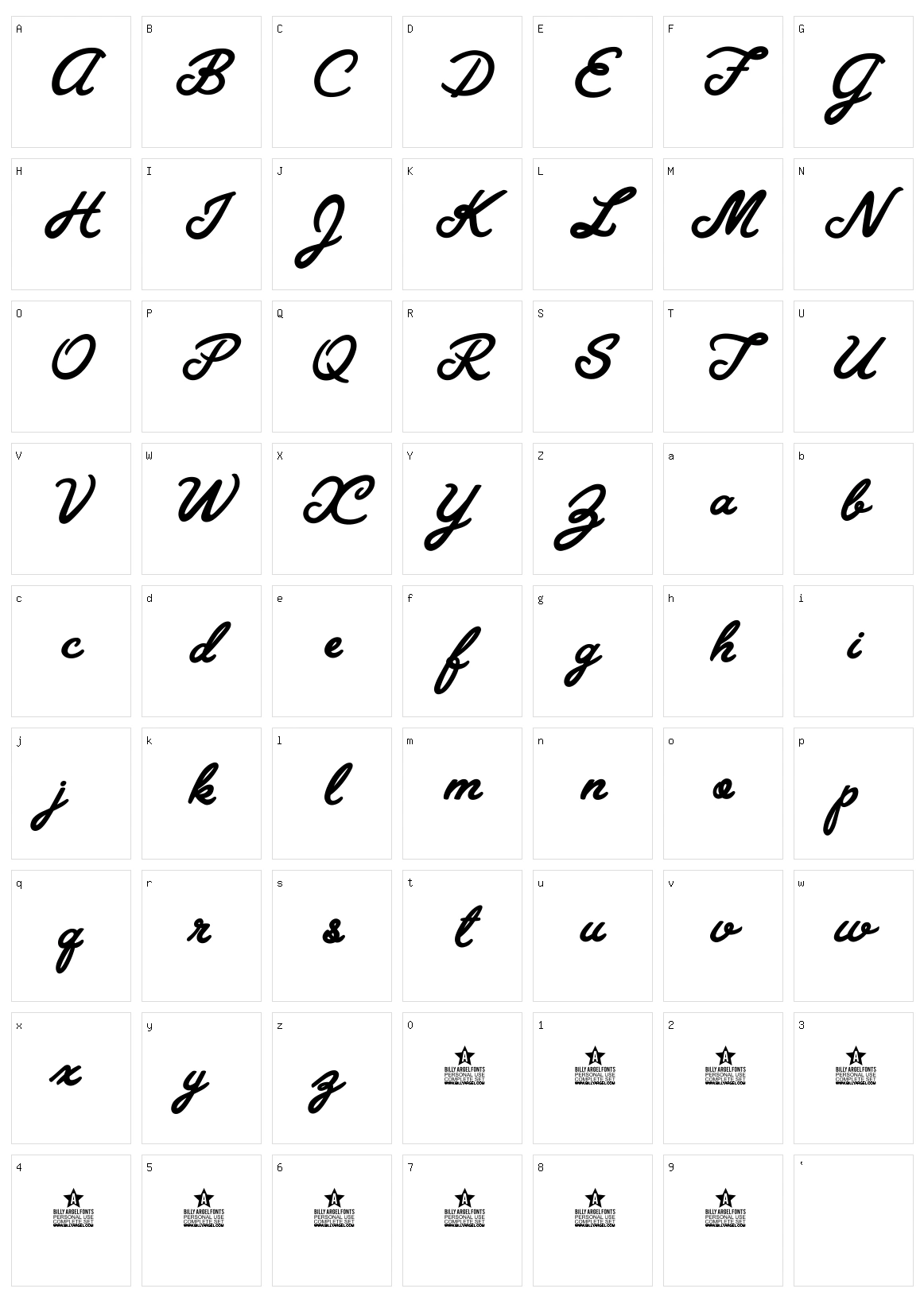 Granada Blues Character Set