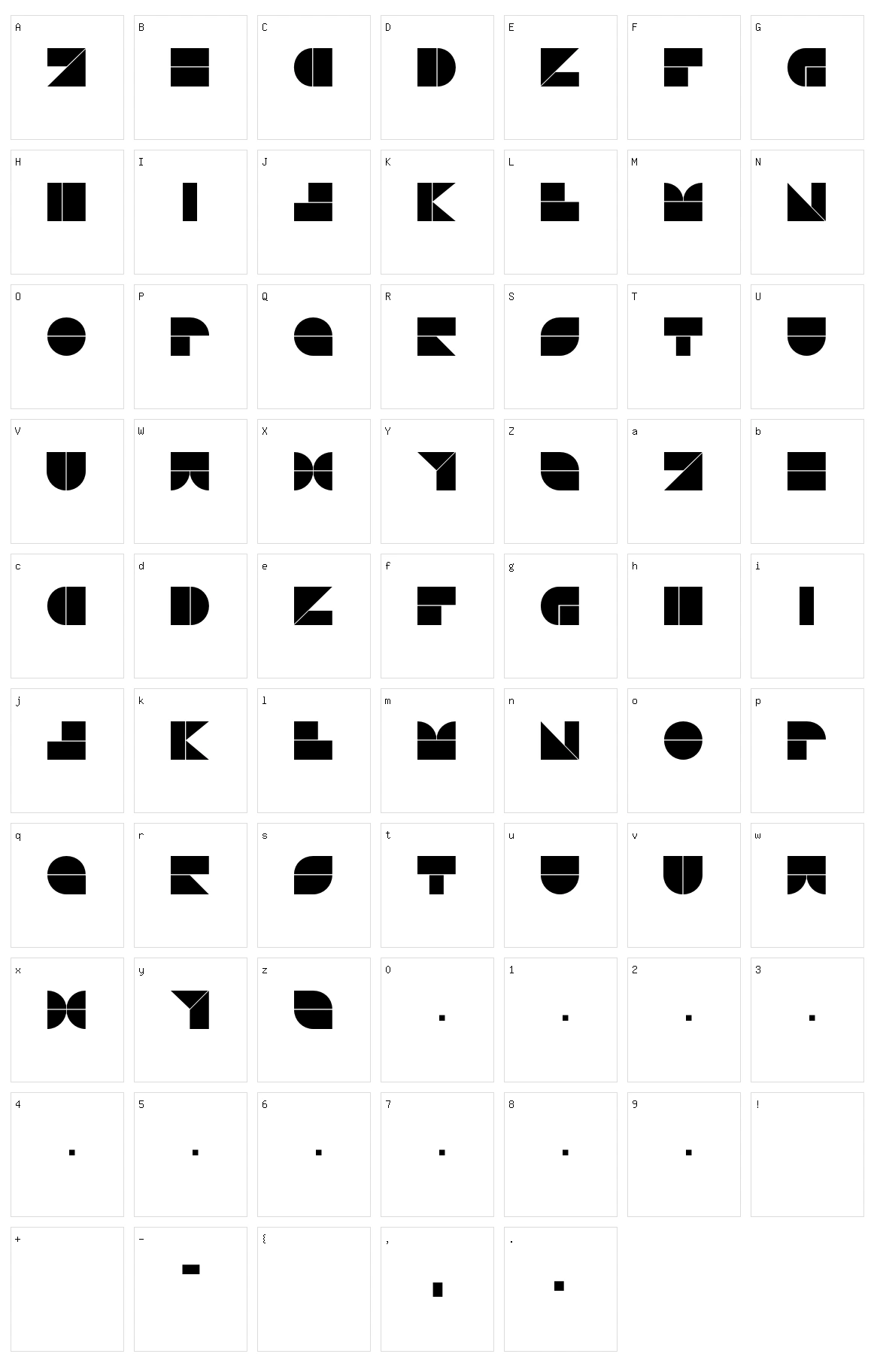 Drebiek Character Set