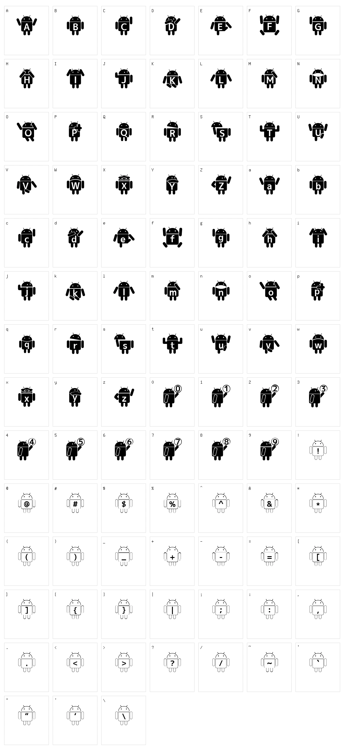 Droid Robot Character Set