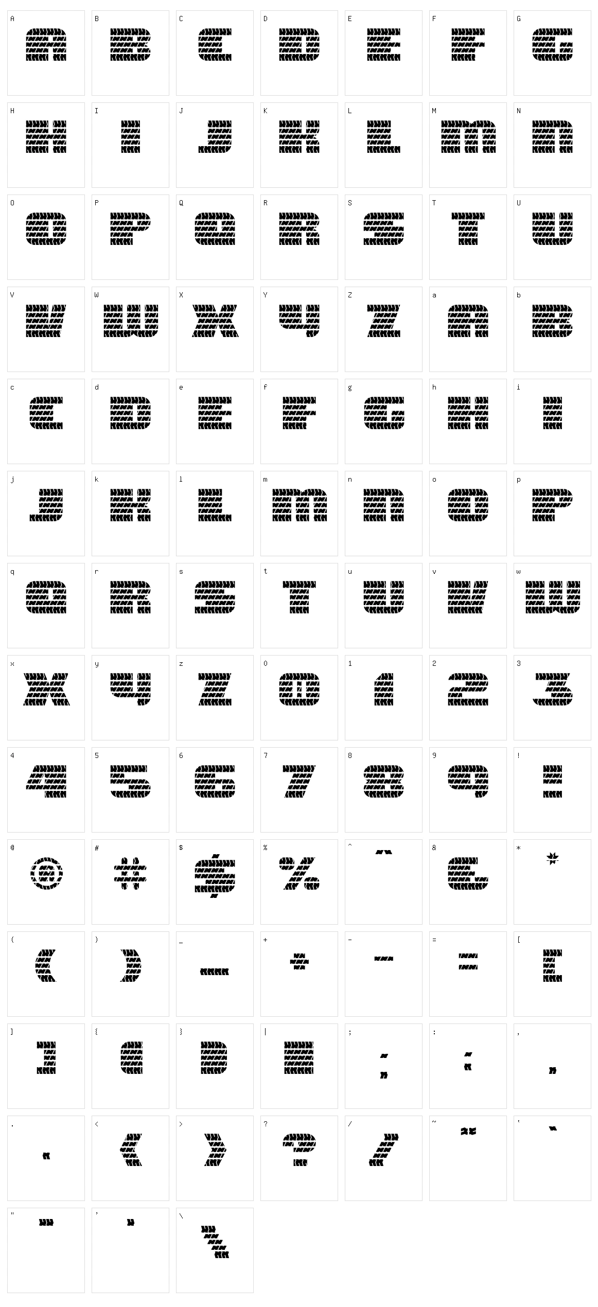 Eagle GT II Character Set