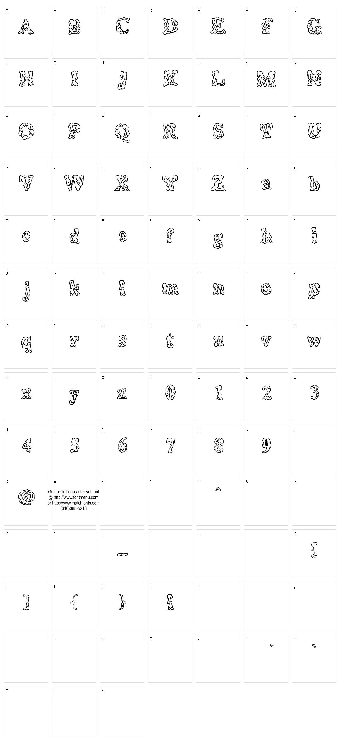 Coulures Character Set